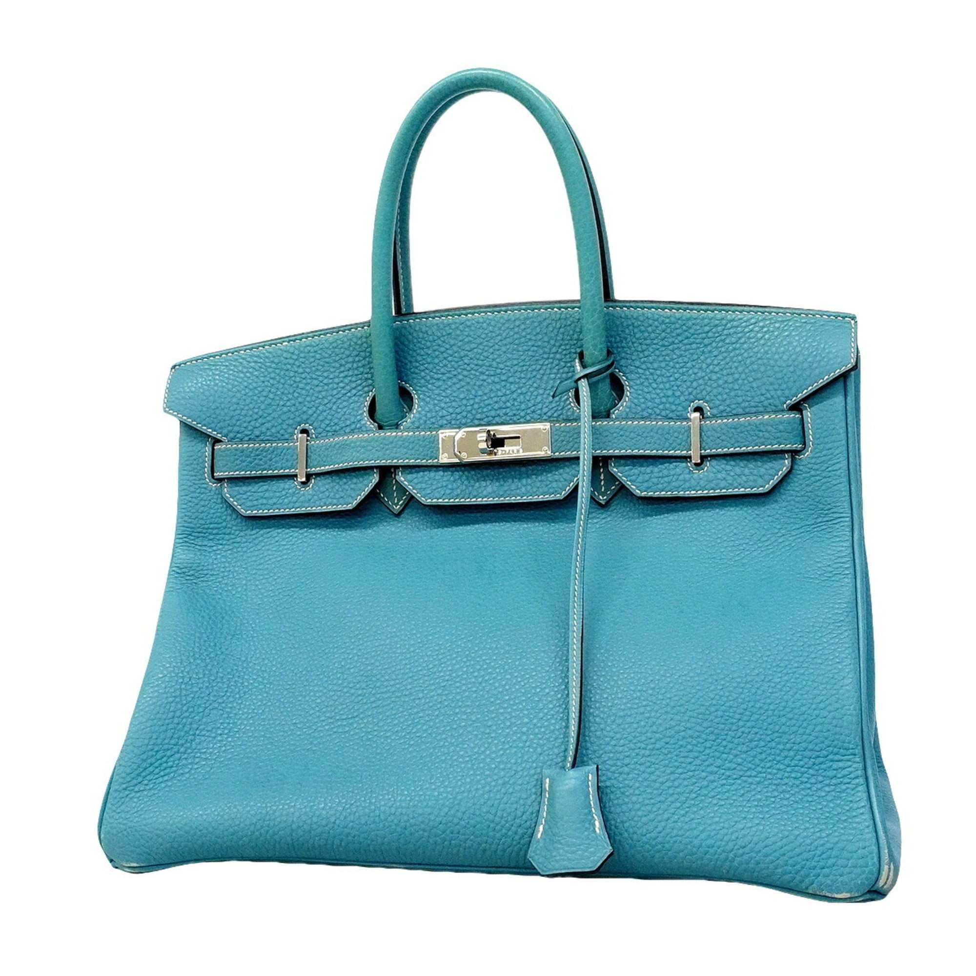 Hermes Blue Jean Togo Leather Handbag (Pre-Owned)