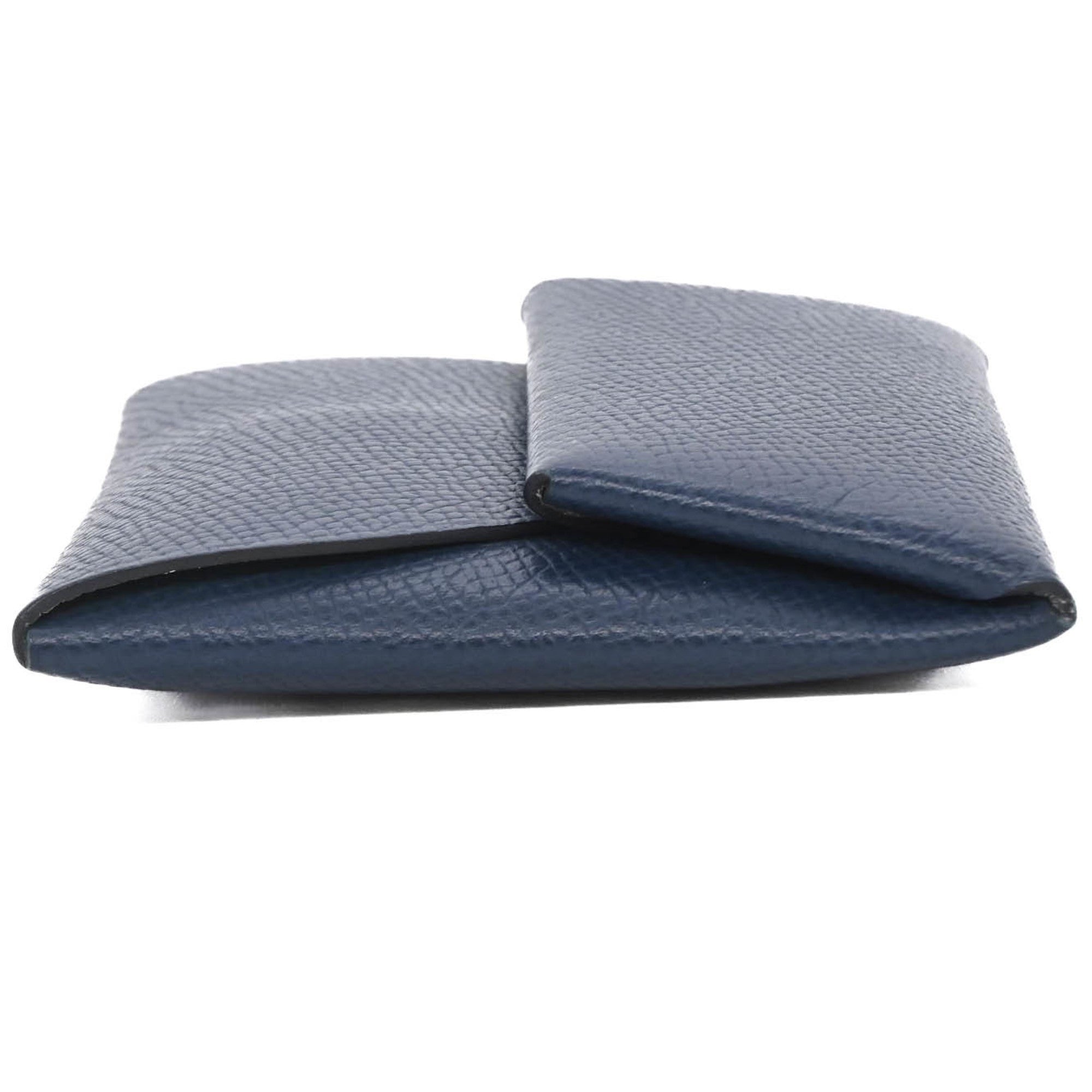 Hermes Light Green Navy Epsom Leather Coin Purse/Coin Case (Pre-Owned)