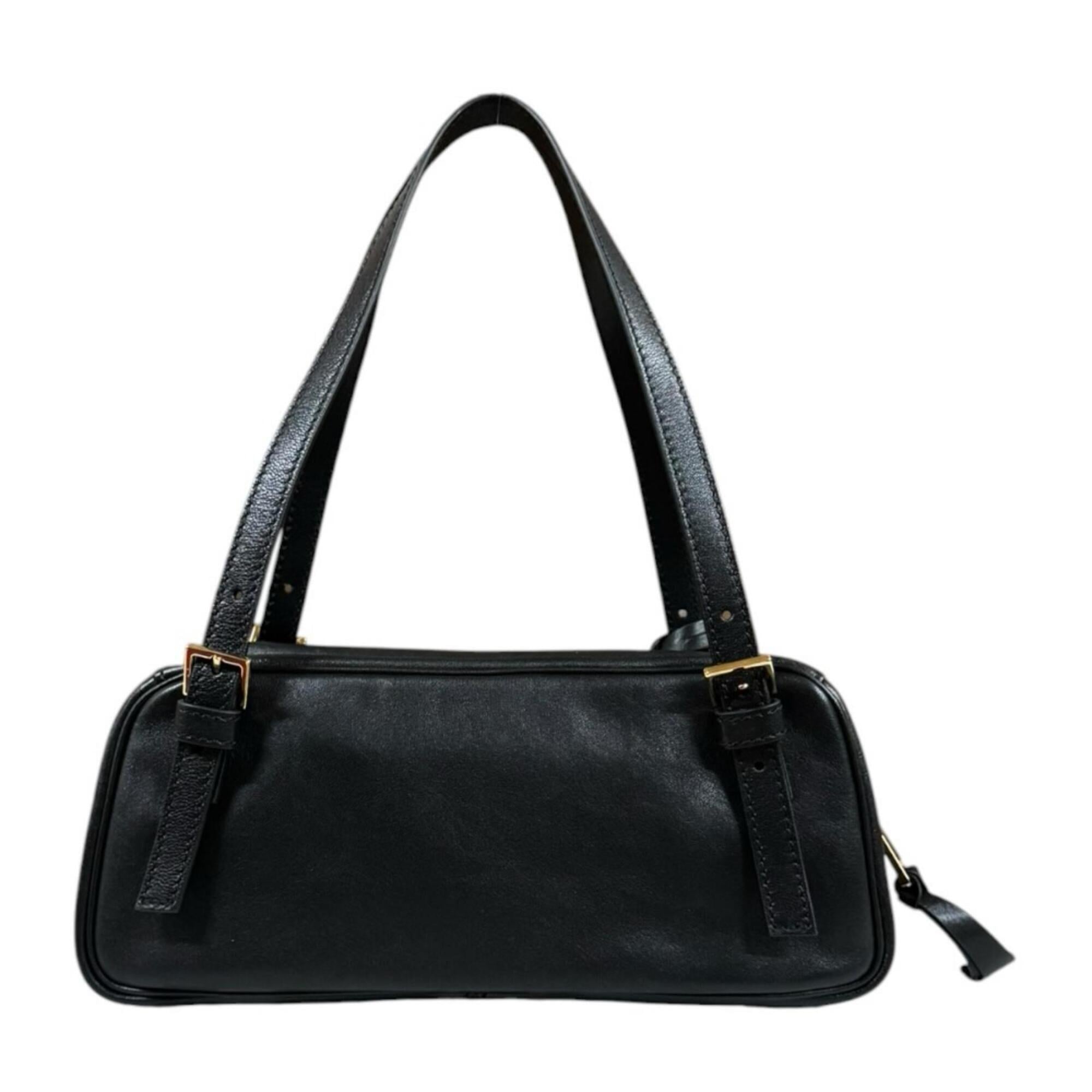 Versace Black Leather Handbag (Pre-Owned)