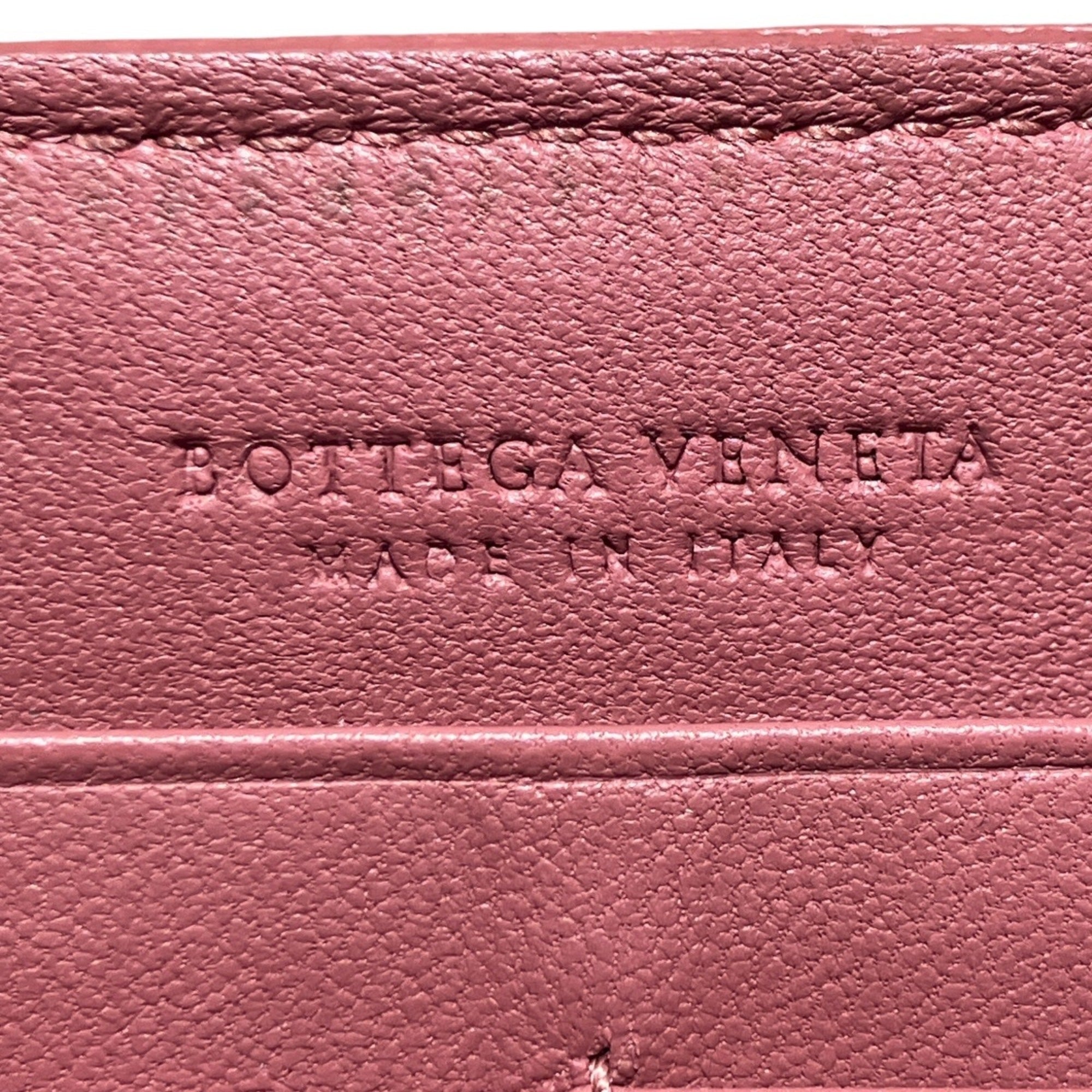 Bottega Veneta Pink Leather Long Wallet (Bi-Fold) (Pre-Owned)