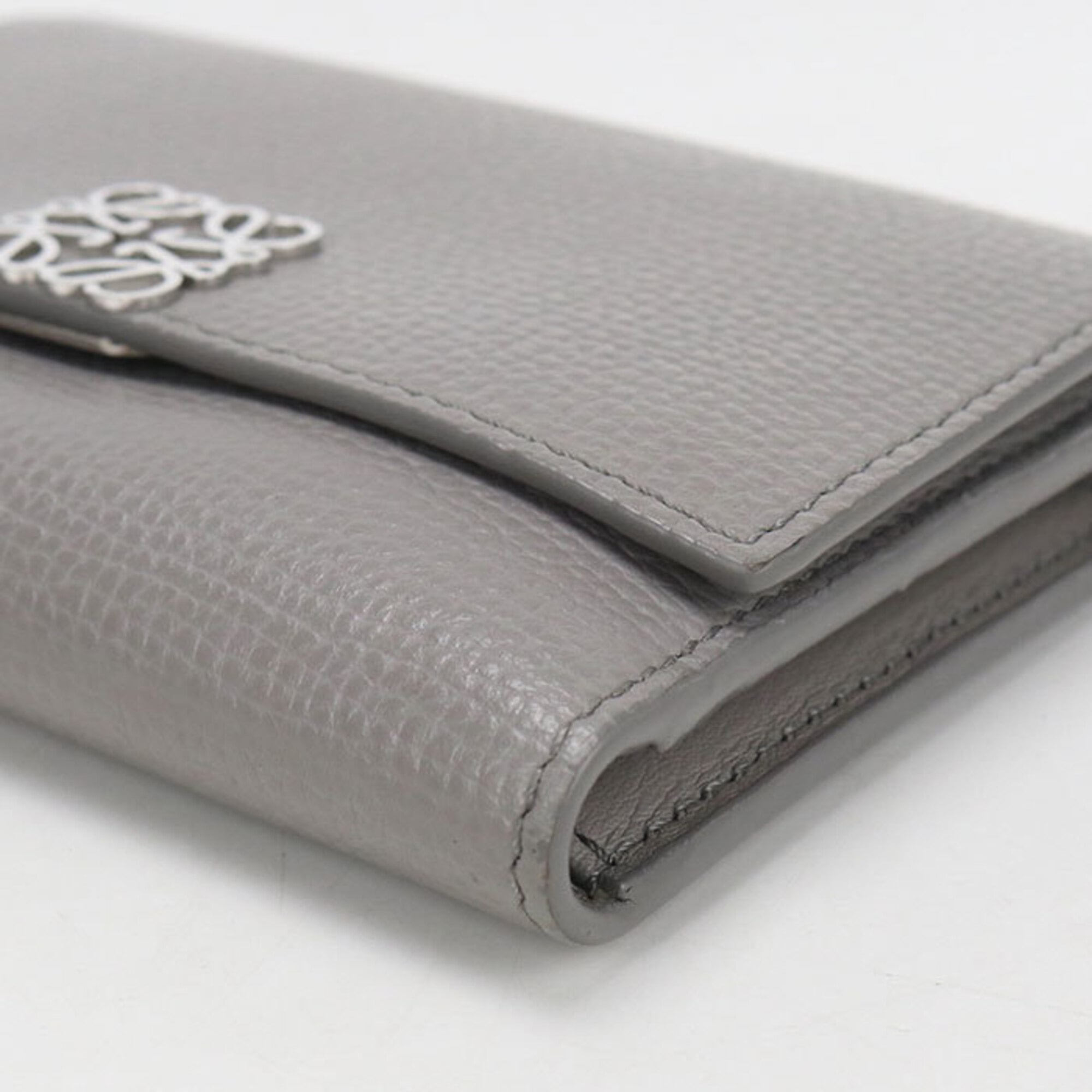 Loewe Gray Leather Wallet (Tri-Fold) (Pre-Owned)