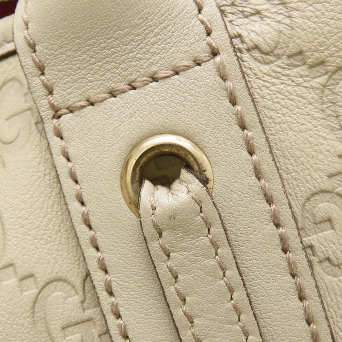 Gucci Ivory Leather Tote Bag (Pre-Owned)