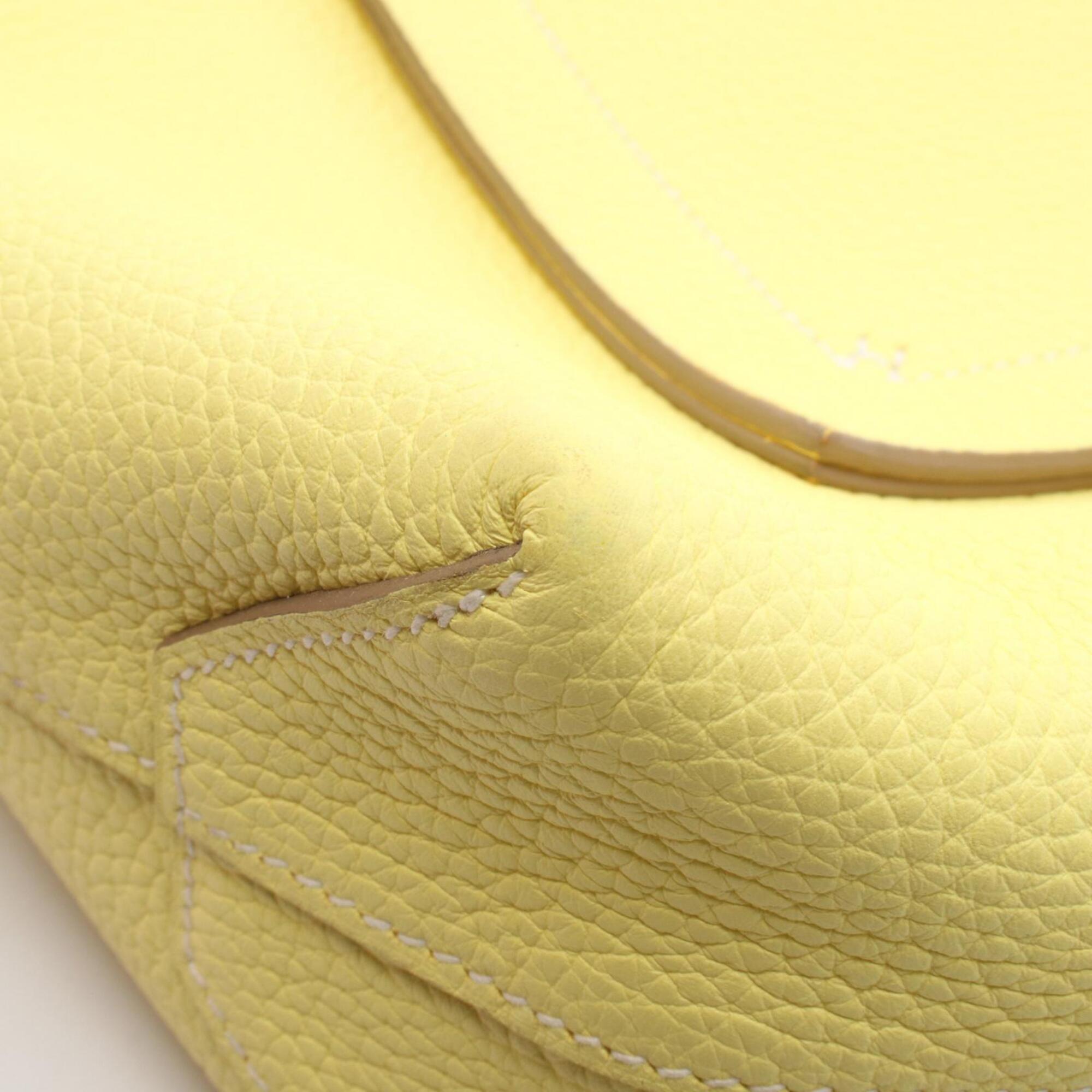 Hermes Lime Yellow Taurillon Clemence Leather Handbag Tote Bag (Pre-Owned)