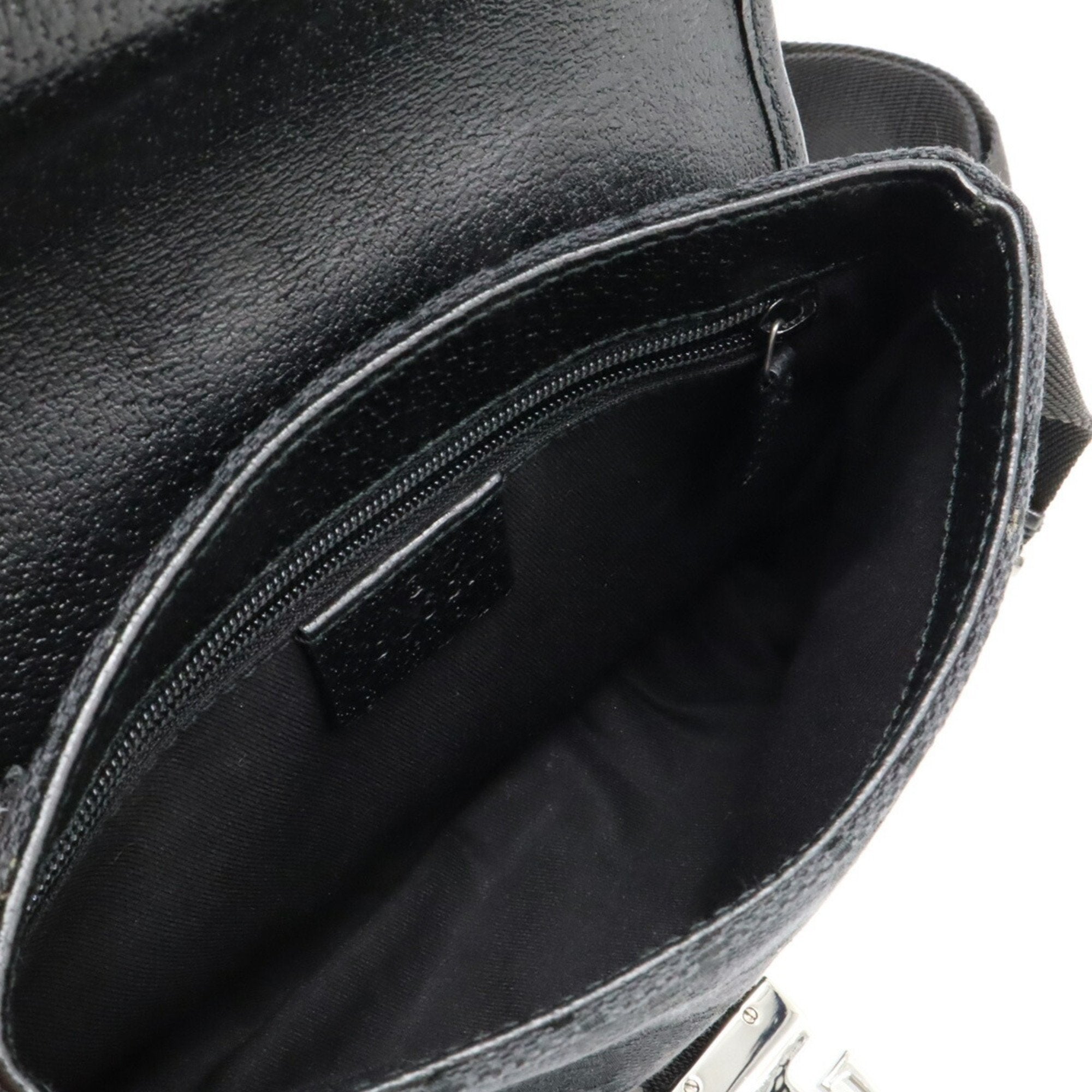 Gucci Black Canvas Leather Sling Bag (Pre-Owned)