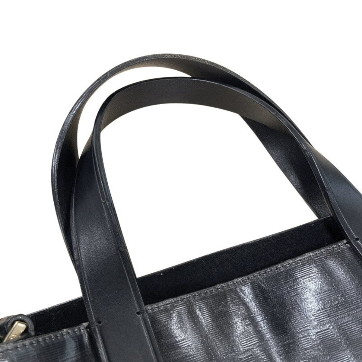 Fendi Black Pvc Wool Leather Tote Bag (Pre-Owned)