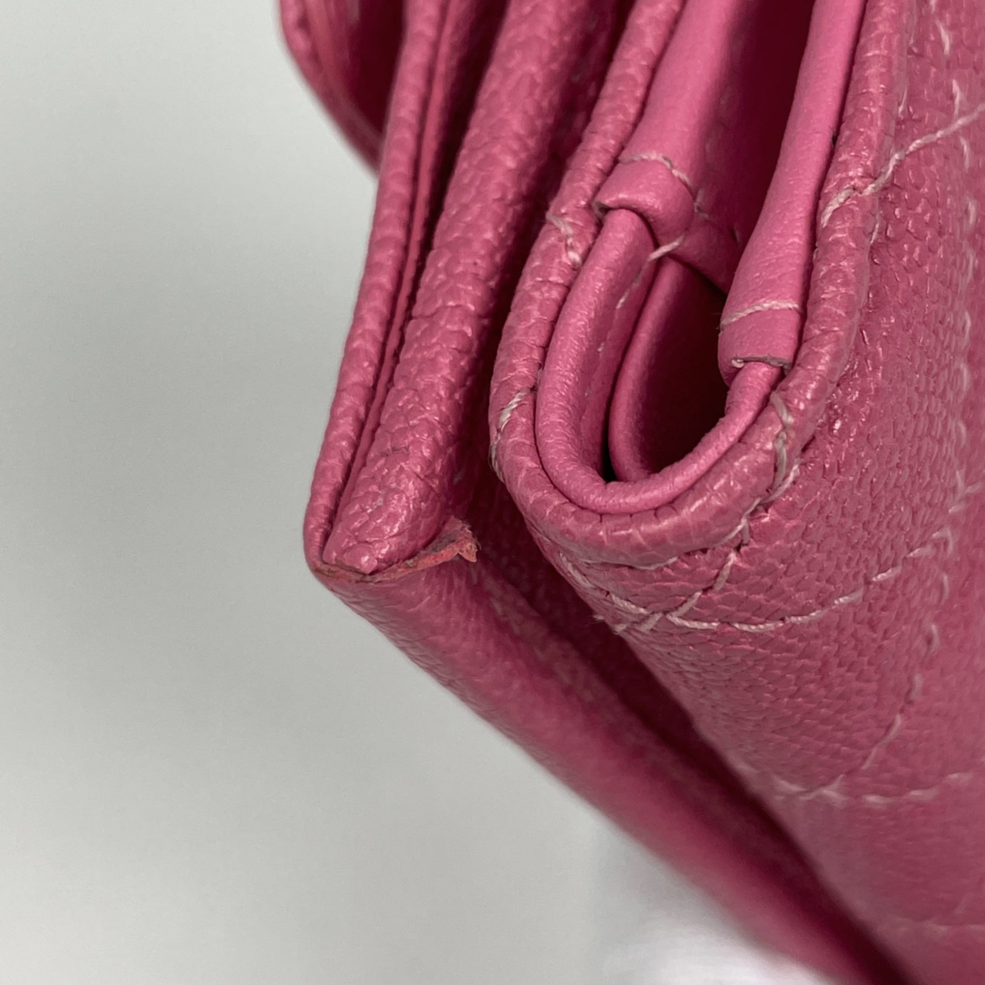 Chanel Boy Chanel Pink Grained Calfskin Wallet (Tri-Fold) (Pre-Owned)