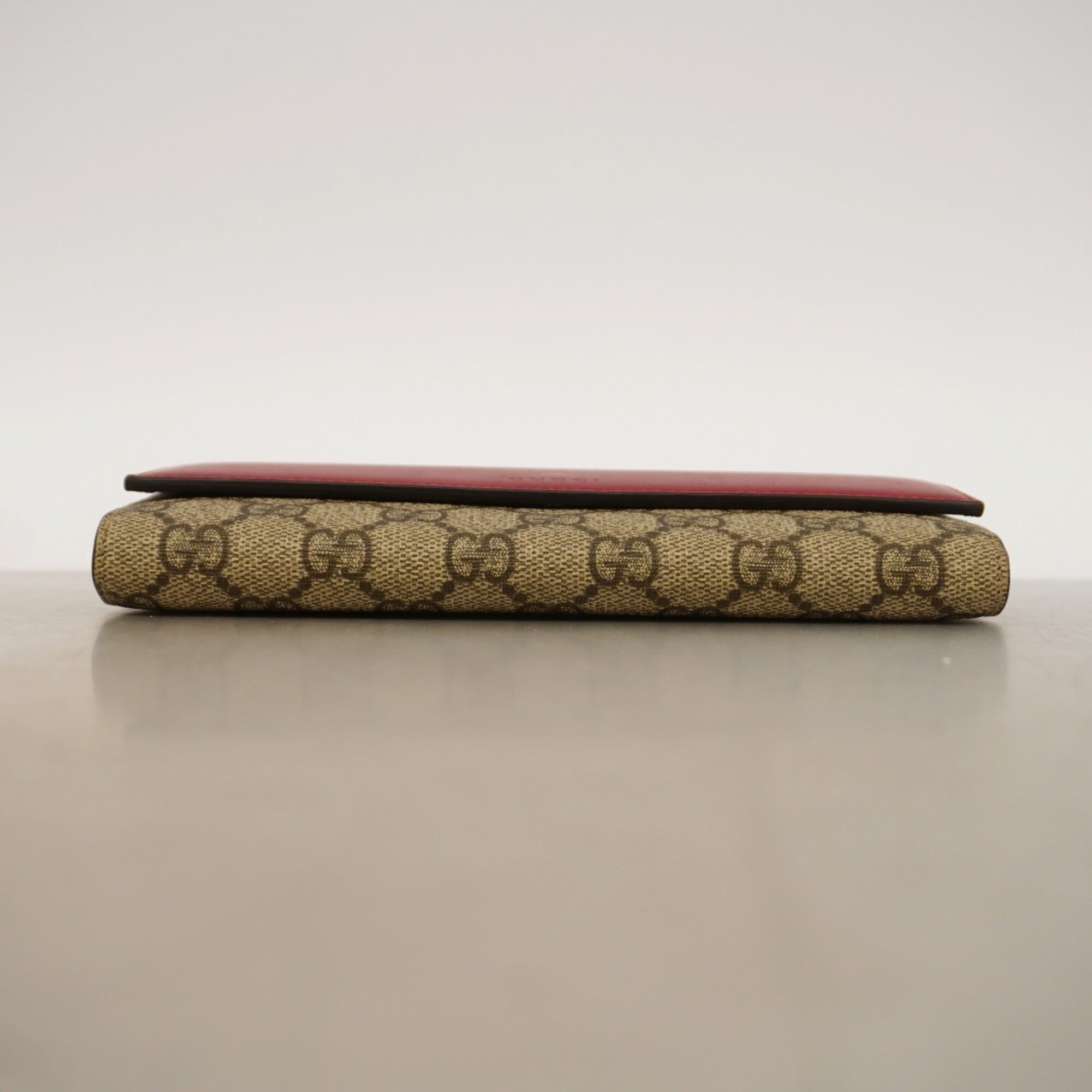 Gucci Brown Red Color Pvc Long Wallet (Bi-Fold) (Pre-Owned)