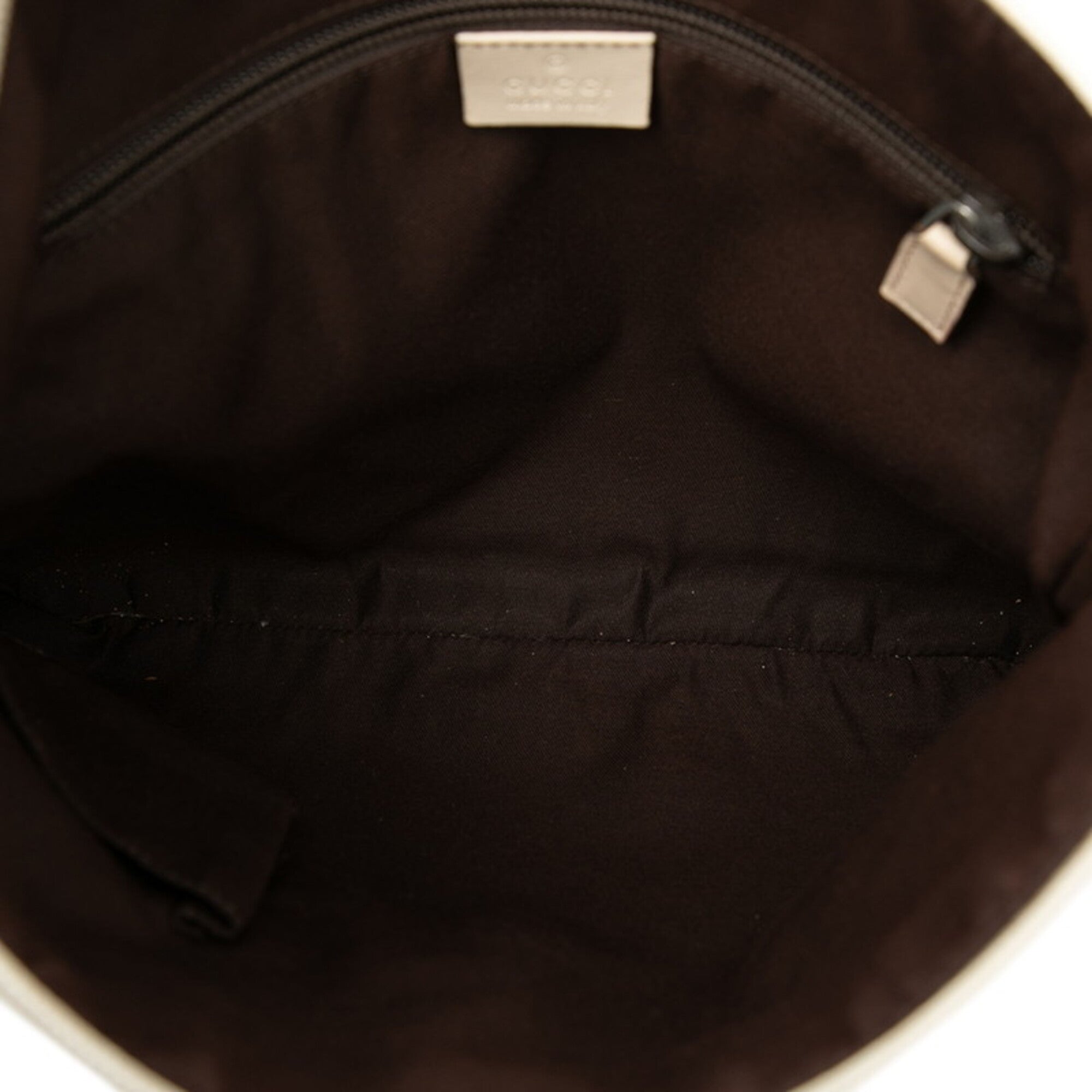 Gucci Beige Ivory Canvas Leather Shoulder Bag (Pre-Owned)