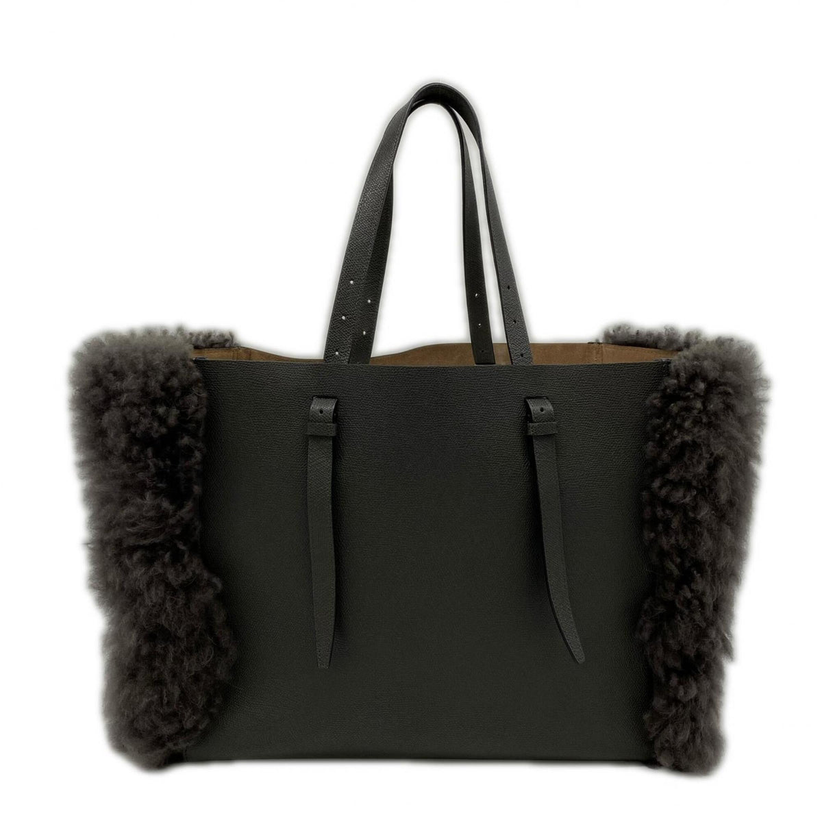 Valextra Gray Leather Polyester Tote Bag (Pre-Owned)
