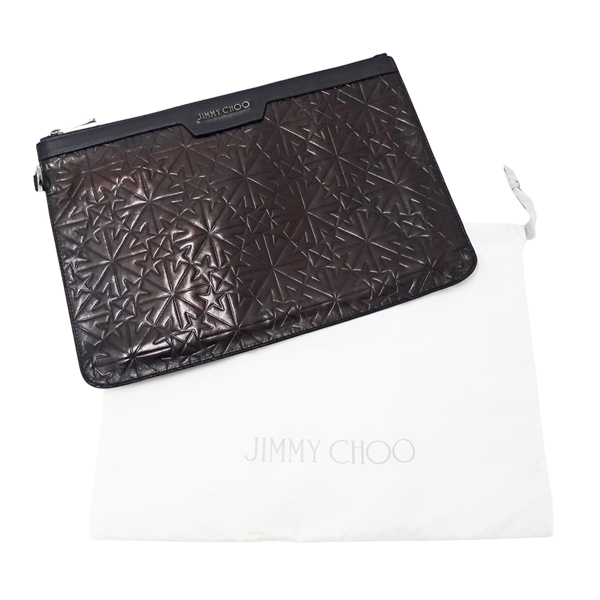 Jimmy Choo Black Leather Clutch Bag (Pre-Owned)