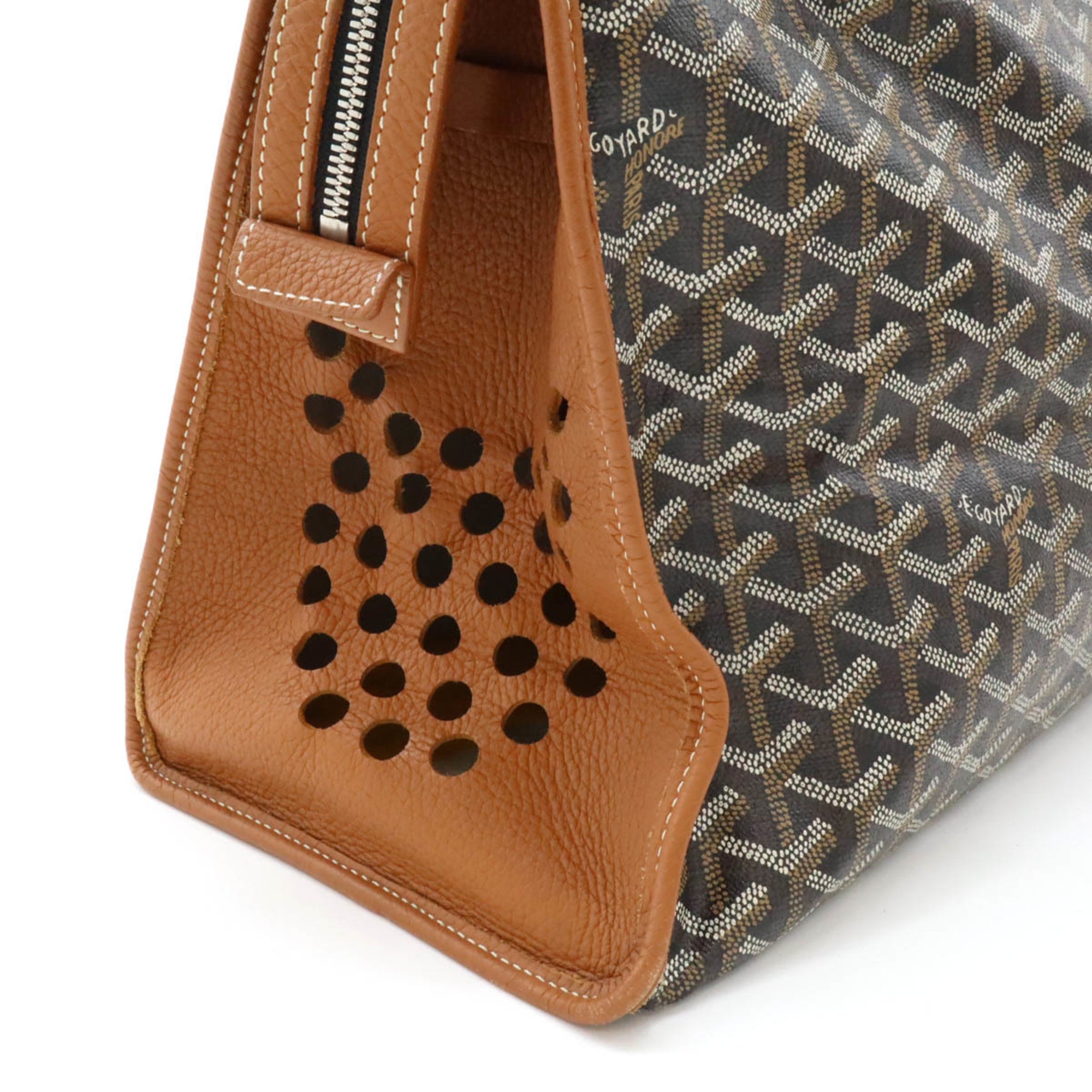 Goyard Black Brown White Pvc Leather Shoulder Bag Tote Bag (Pre-Owned)