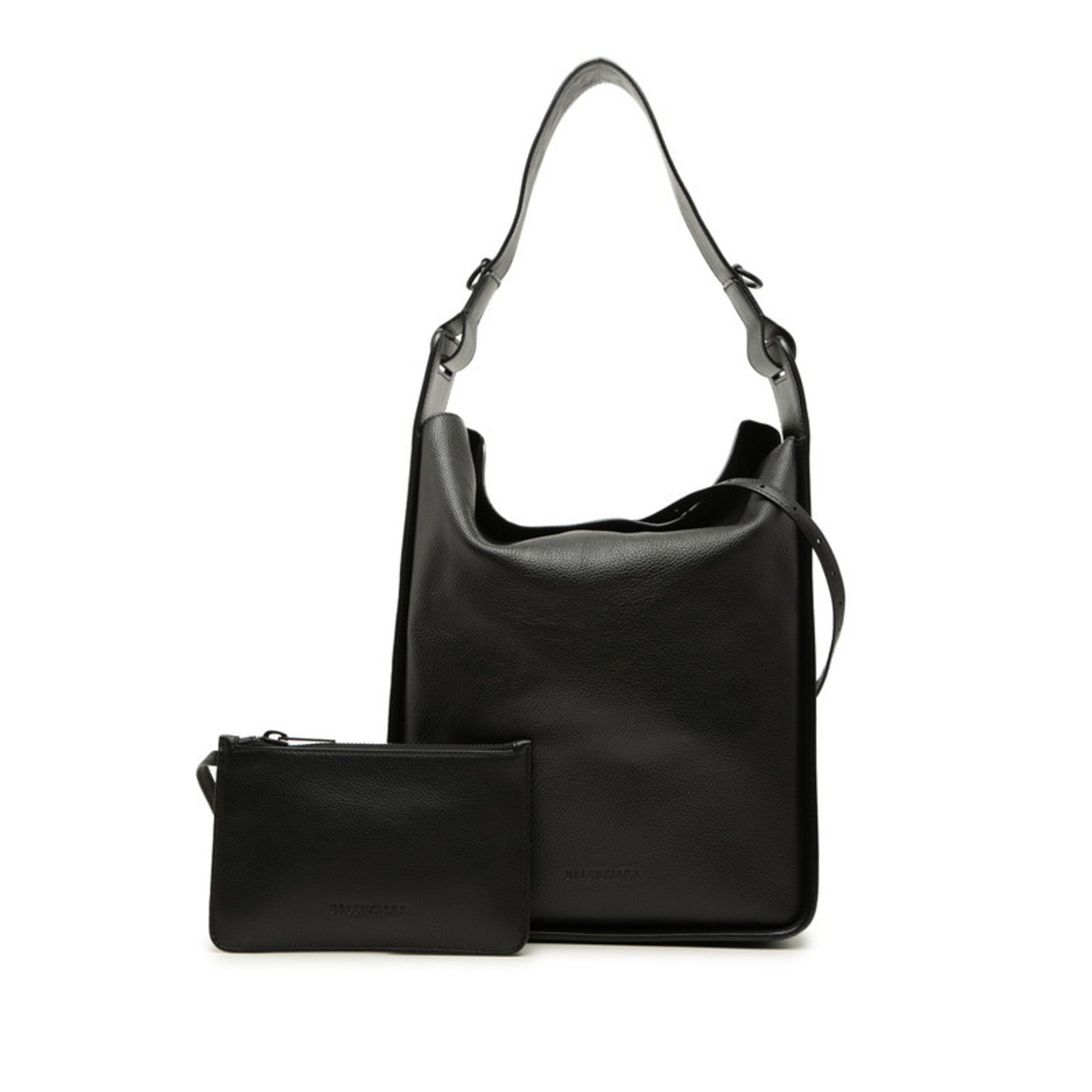 Balenciaga Black Leather Shoulder Bag Tote Bag (Pre-Owned)