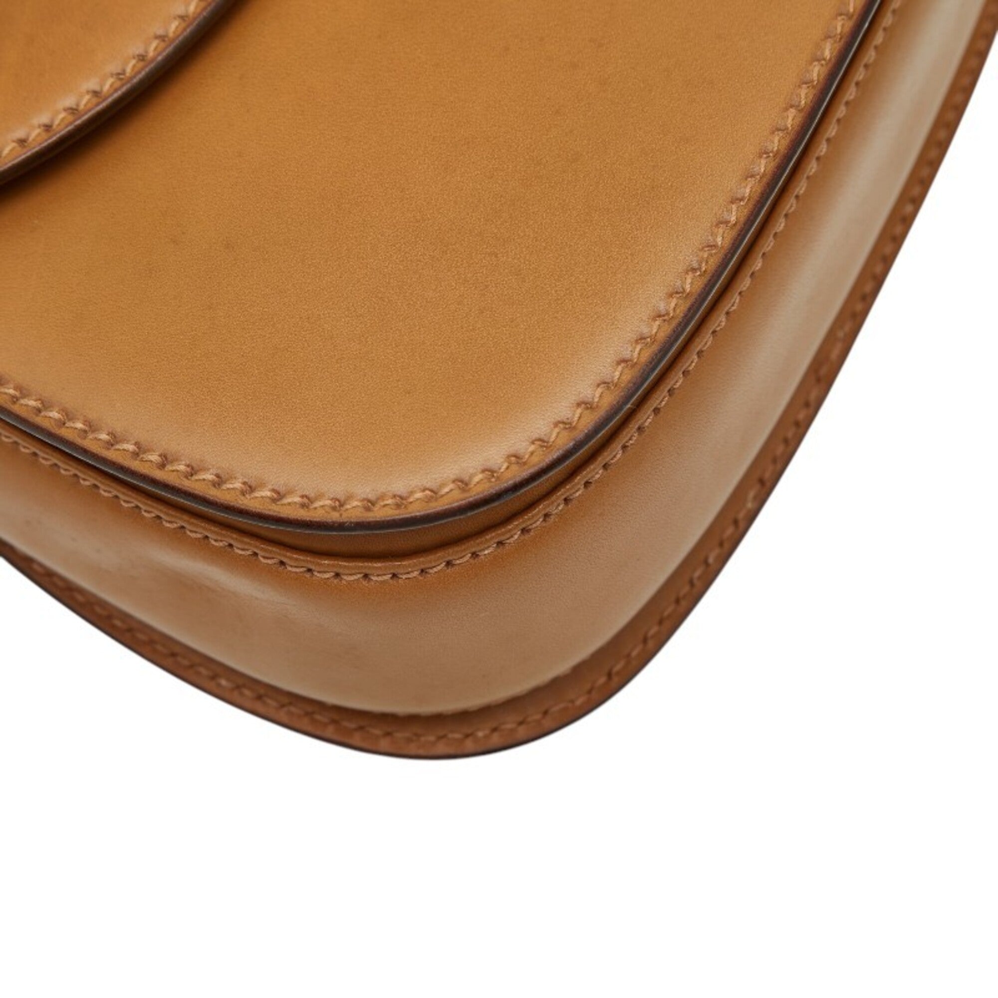 Gucci Brown Bamboo Leather Handbag Shoulder Bag (Pre-Owned)