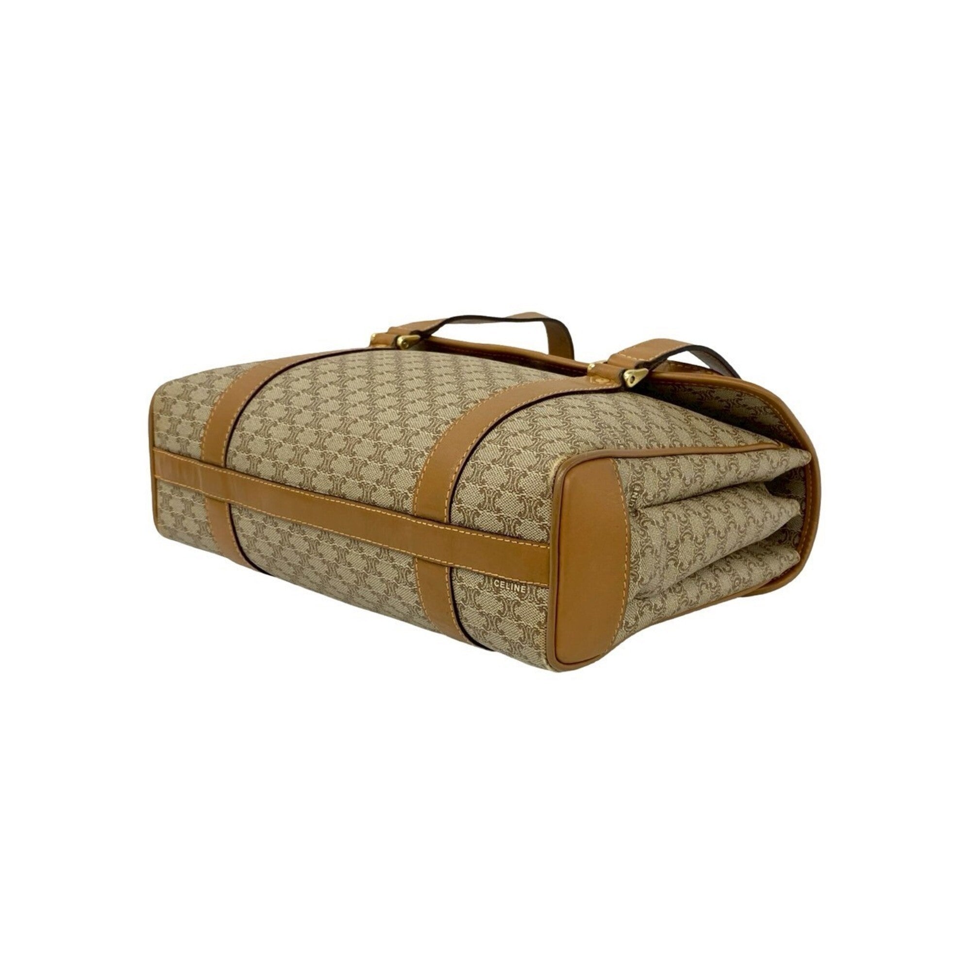 Celine Beige Brown Leather Pvc Handbag Tote Bag (Pre-Owned)