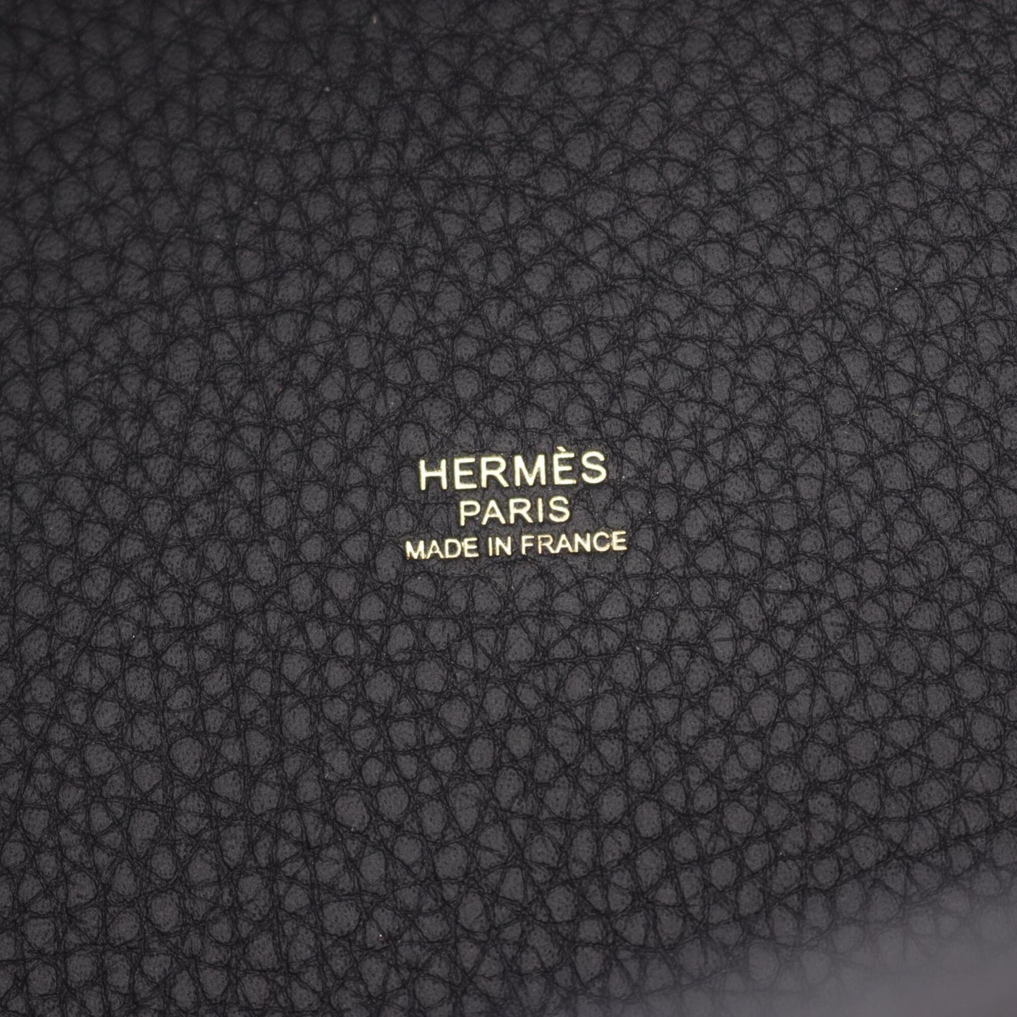 Hermes Navy Taurillon Clemence Leather Handbag (Pre-Owned)