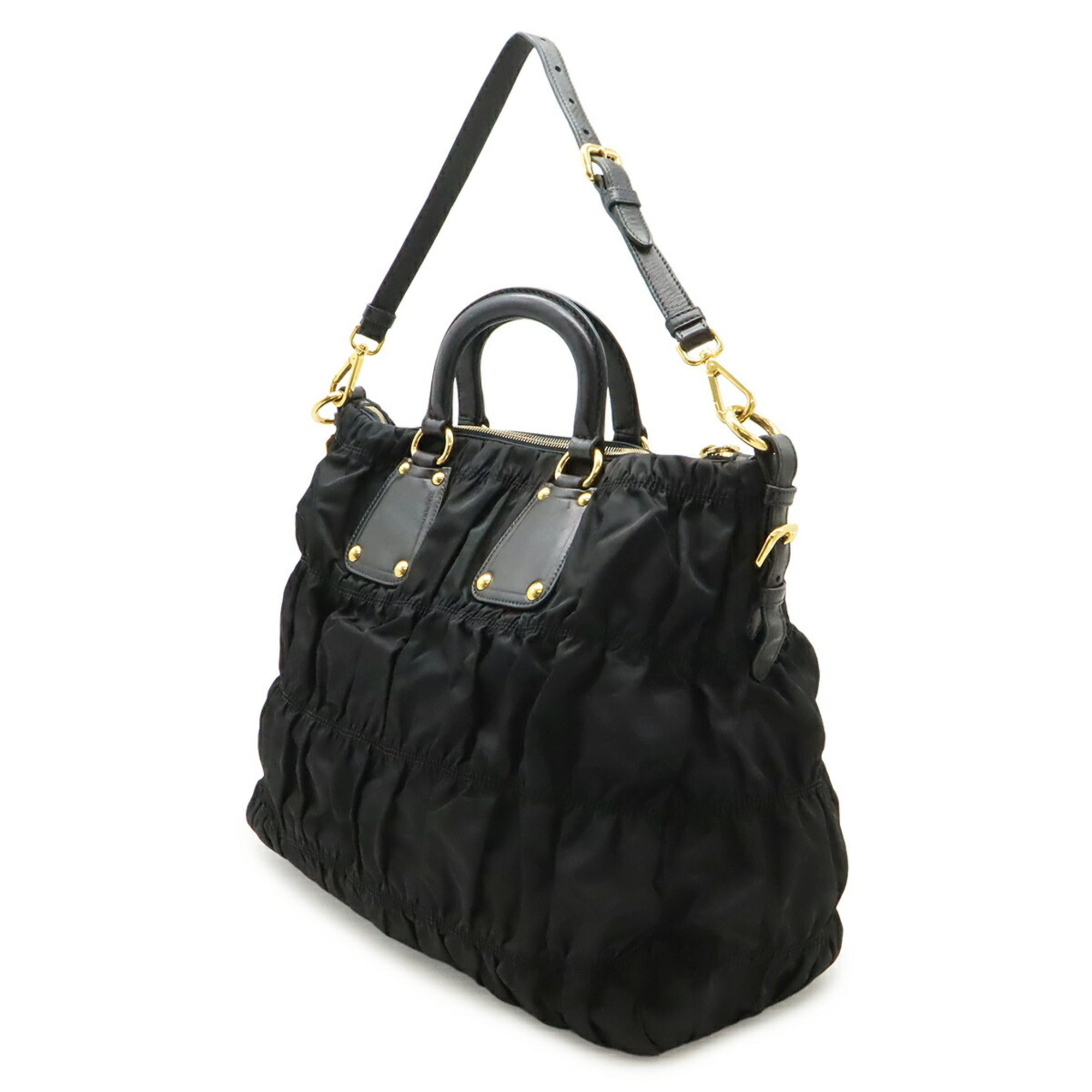 Prada Black Nero Tessuto Handbag Shoulder Bag Tote Bag (Pre-Owned)