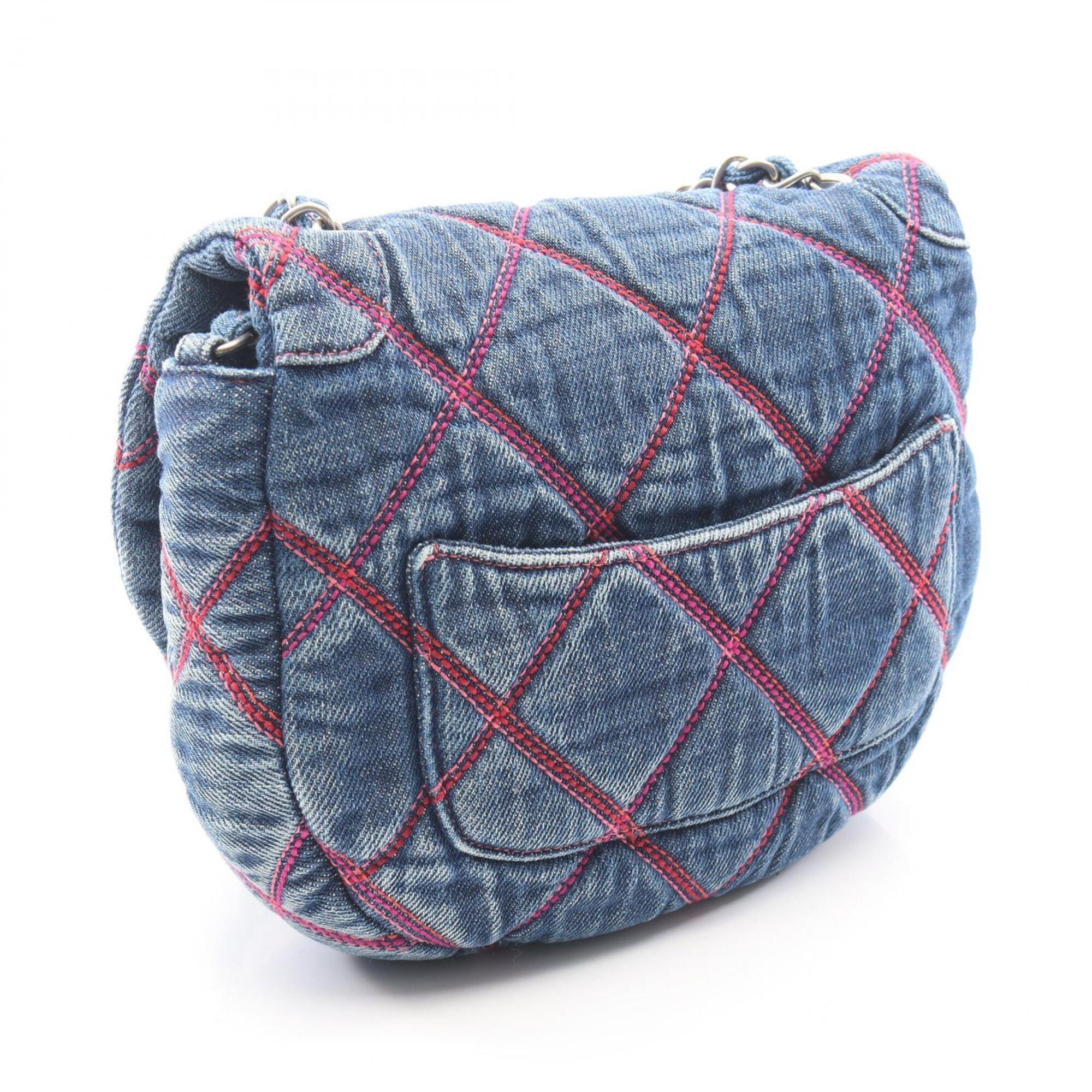 Chanel Navy Denim Handbag Shoulder Bag (Pre-Owned)