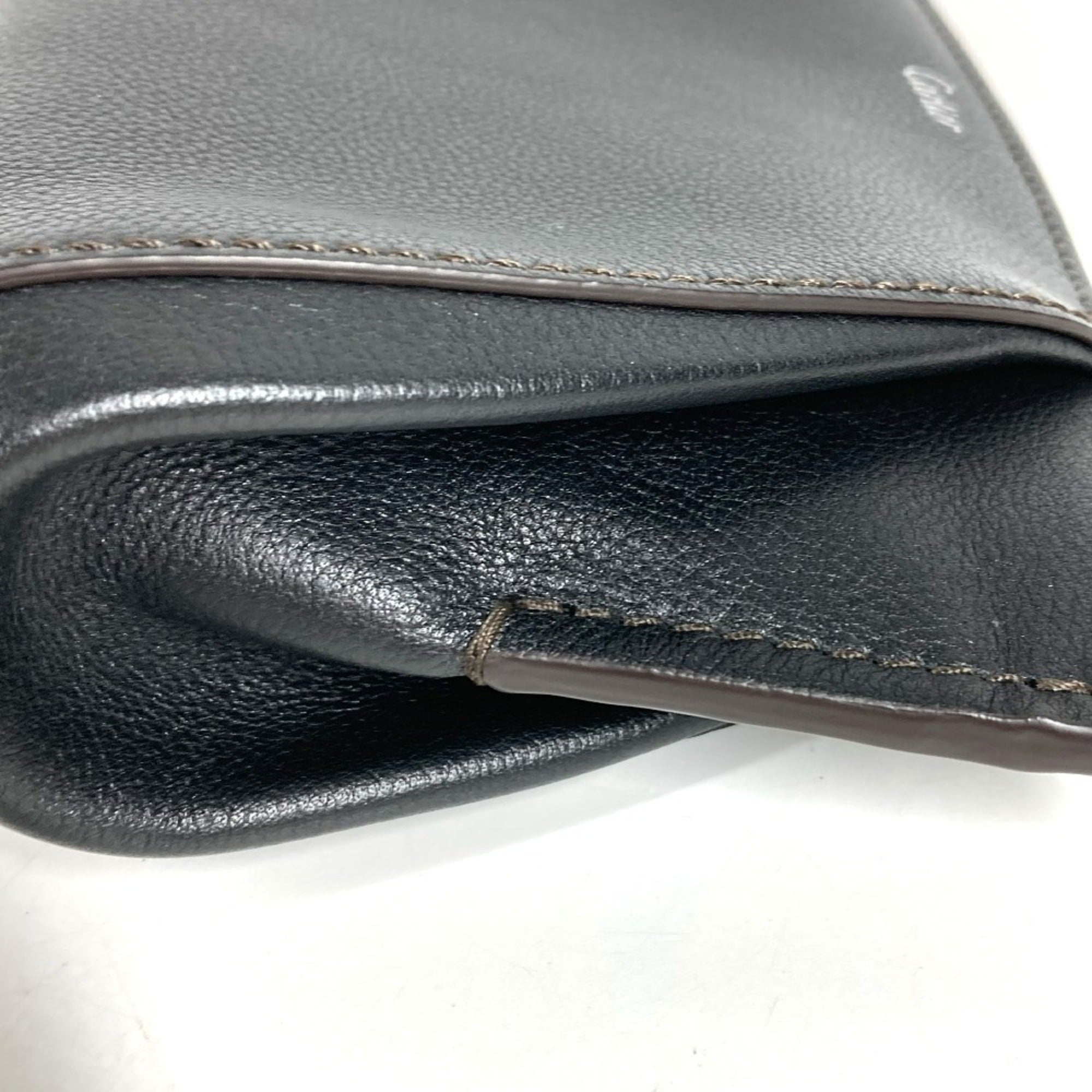 Cartier Black Leather Clutch Bag Handbag Pouch (Pre-Owned)