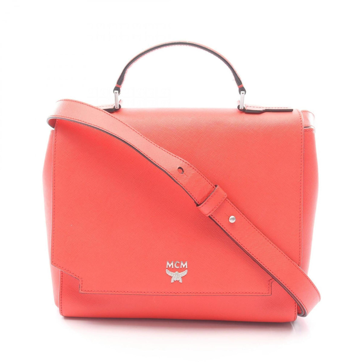 Mcm Red Color Leather Handbag (Pre-Owned)