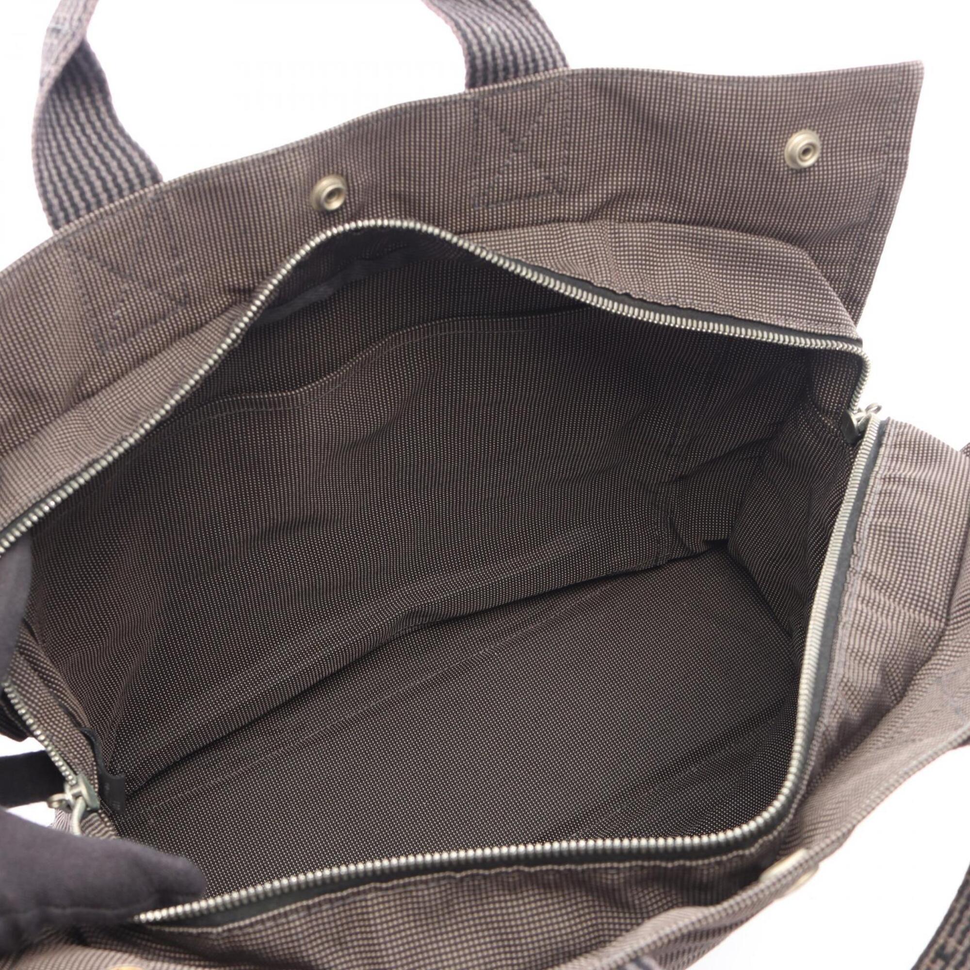 Hermes Gray Nylon Canvas Handbag Tote Bag (Pre-Owned)