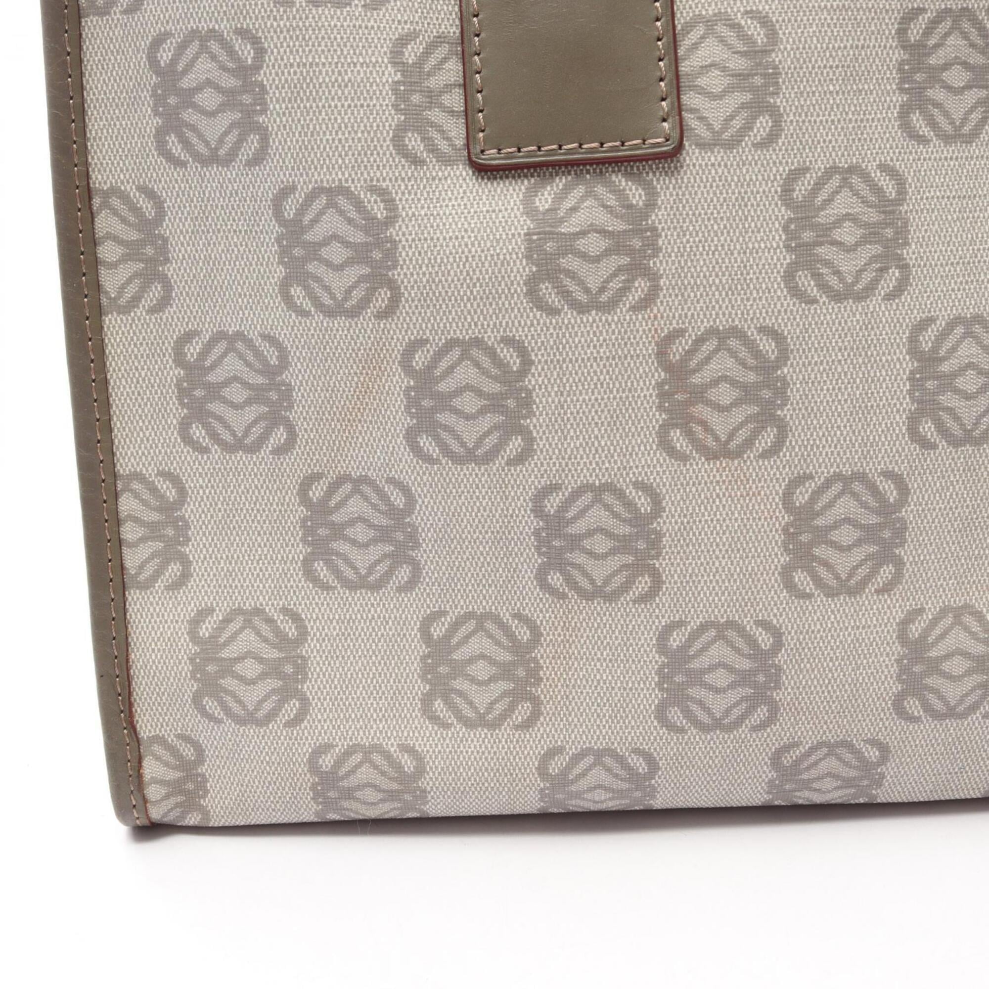 Loewe Gray Coated Canvas Leather Handbag Tote Bag (Pre-Owned)
