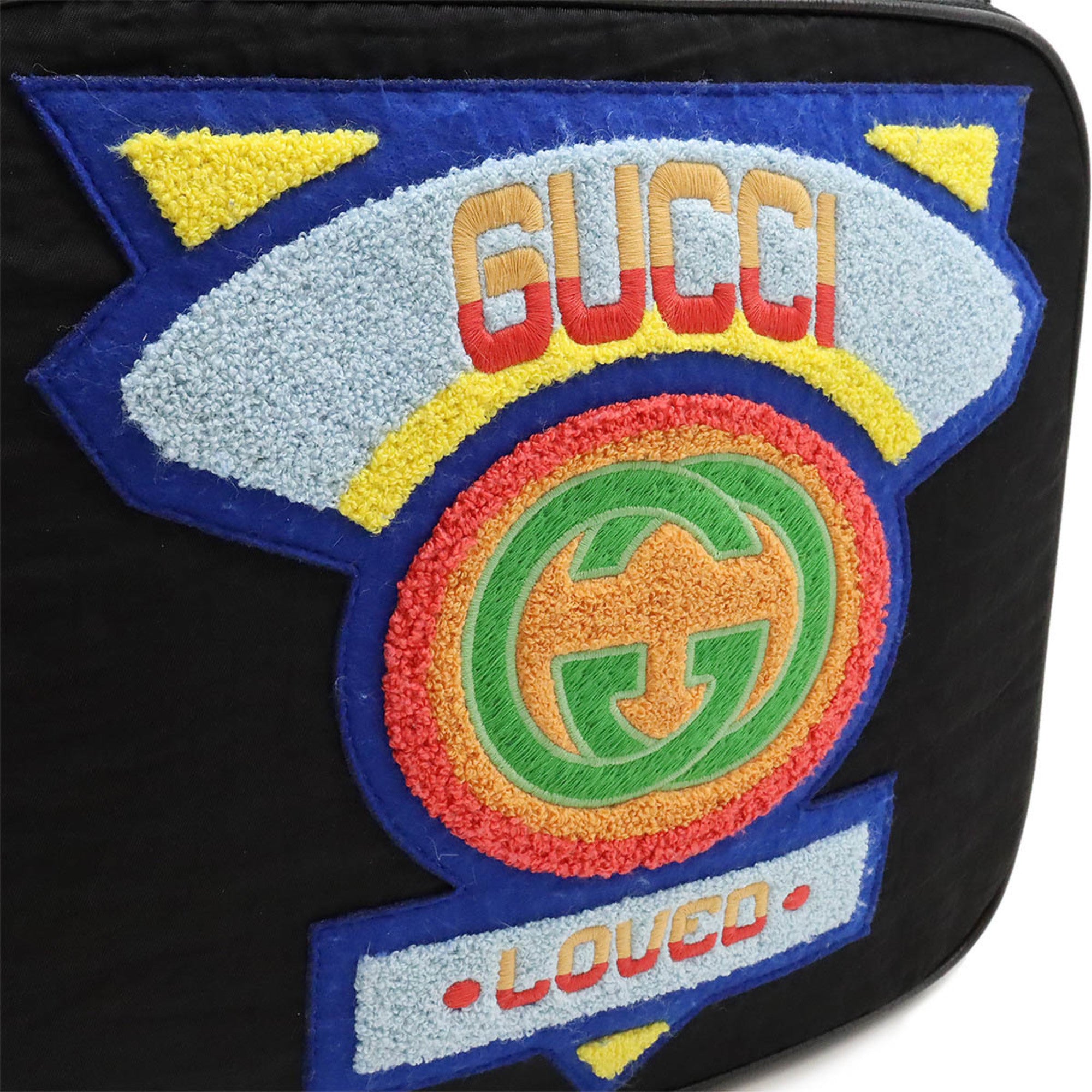 Gucci Black Multi-Color Nylon Backpack (Pre-Owned)