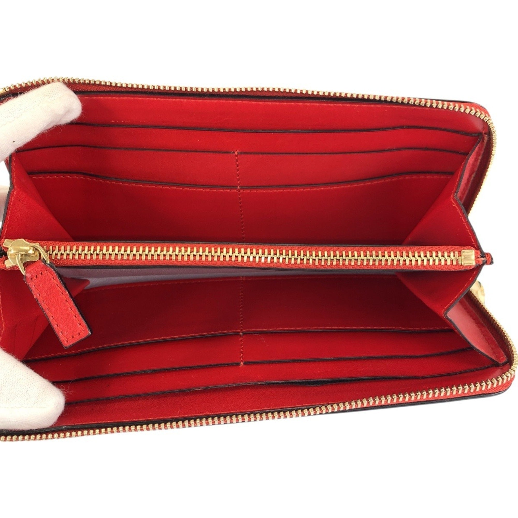 Bvlgari Red Color Leather Coin Purse/Coin Case (Pre-Owned)