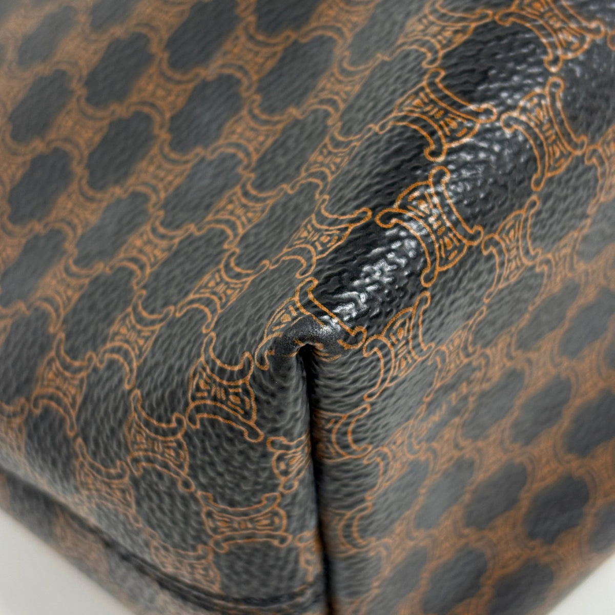 Celine Black Brown Coated Canvas Leather Tote Bag (Pre-Owned)