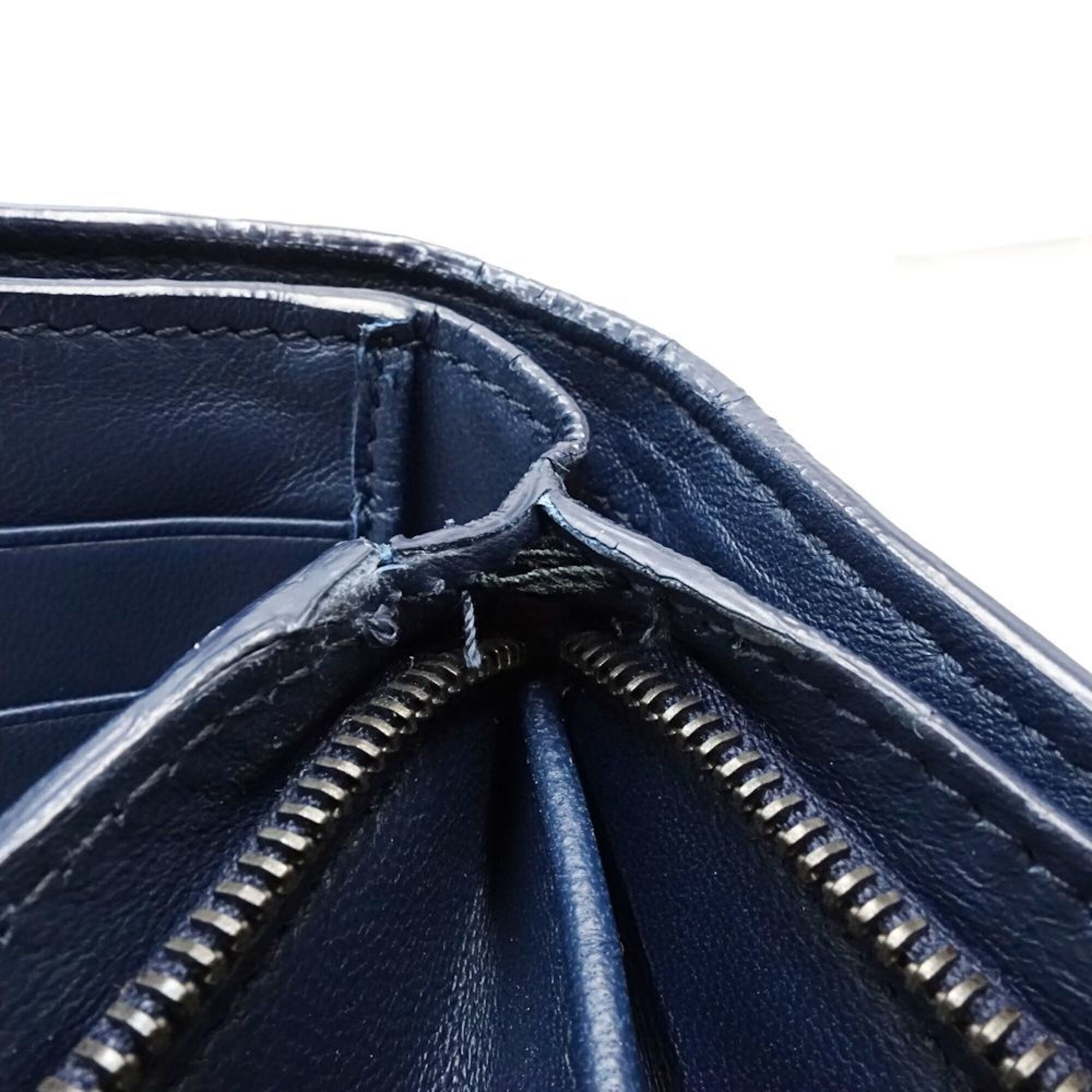 Bottega Veneta Intrecciato Navy Leather Wallet (Bi-Fold) (Pre-Owned)