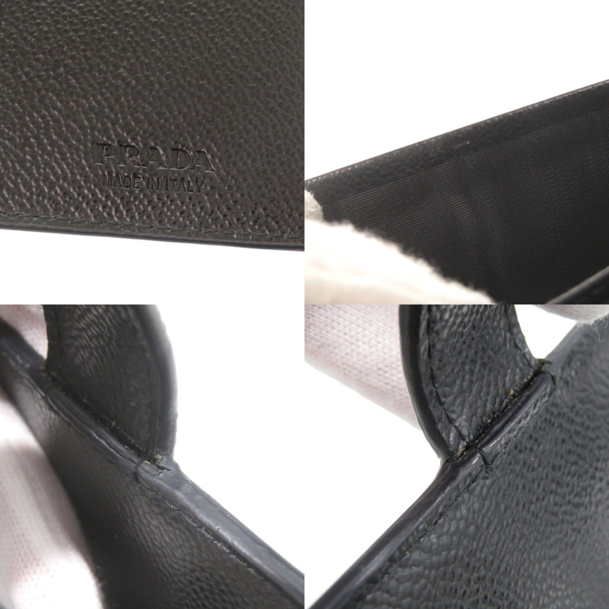 Prada Navy Leather Long Wallet (Bi-Fold) (Pre-Owned)