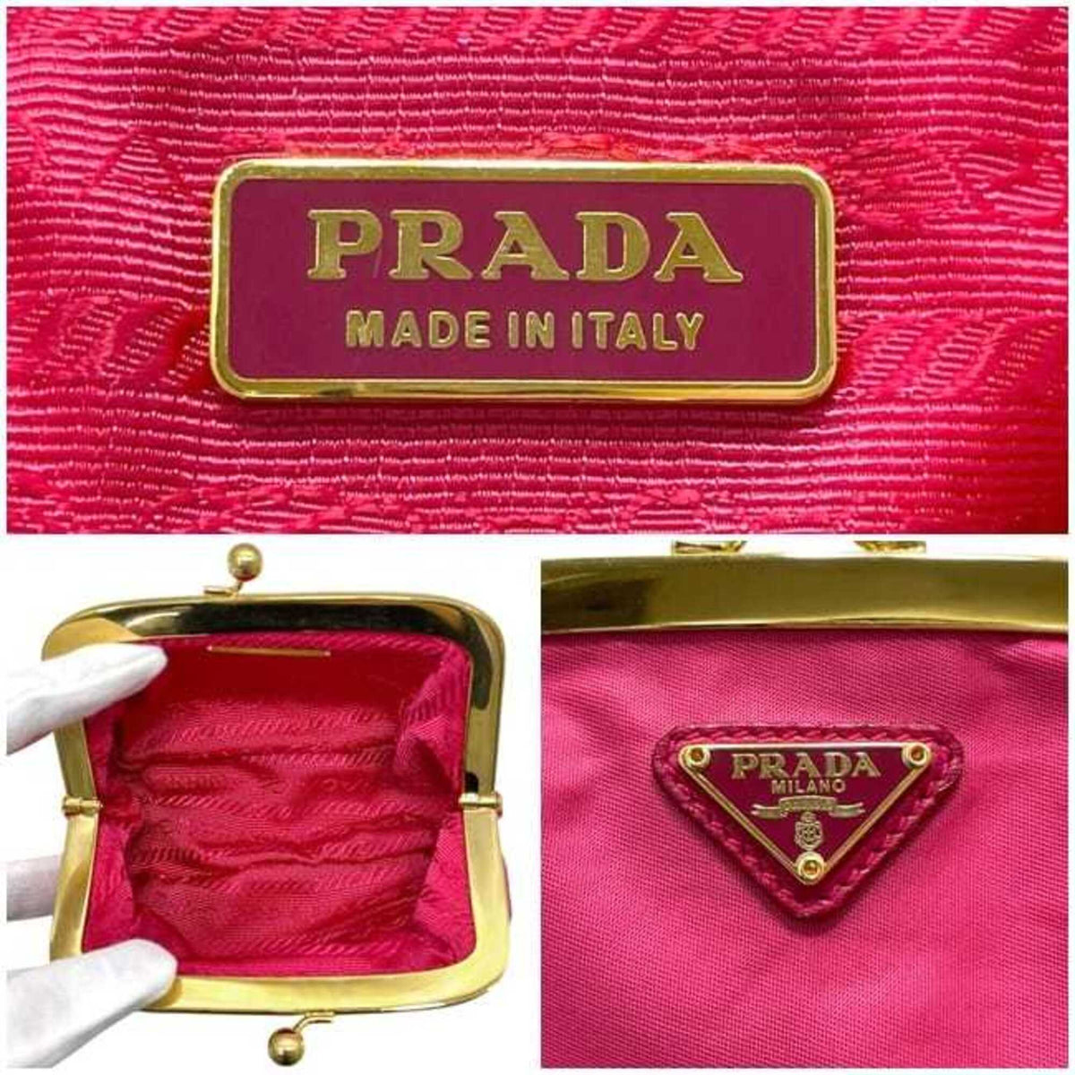 Prada Pink Nylon Coin Purse/Coin Case (Pre-Owned)