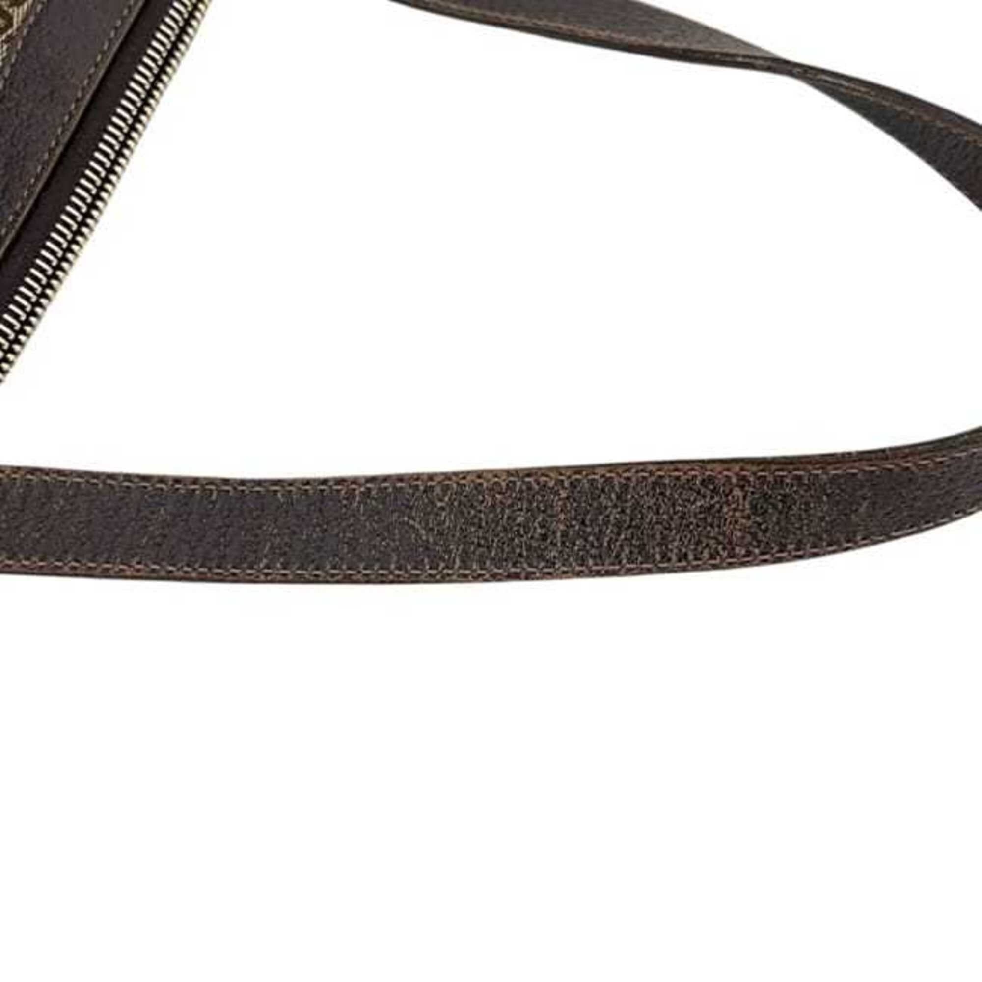 Gucci Beige Brown Gg Canvas Leather Tote Bag (Pre-Owned)