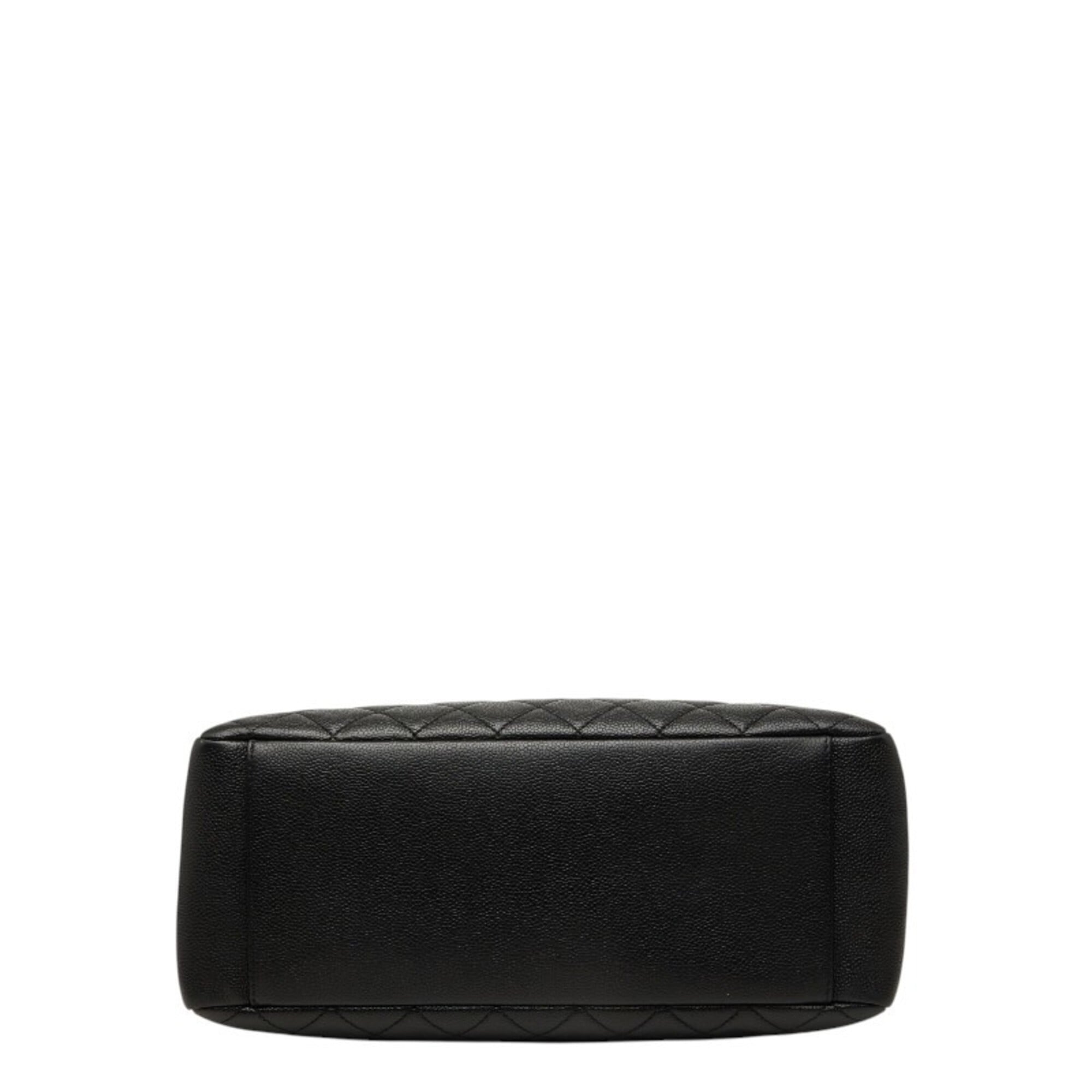 Chanel Black Grained Calfskin Shoulder Bag Tote Bag (Pre-Owned)
