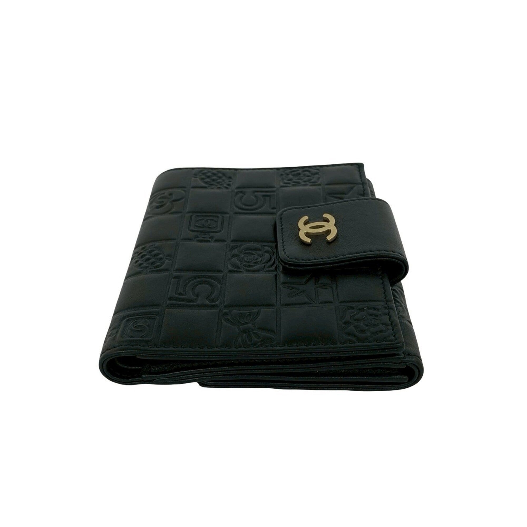 Chanel Black Leather Wallet (Bi-Fold) (Pre-Owned)