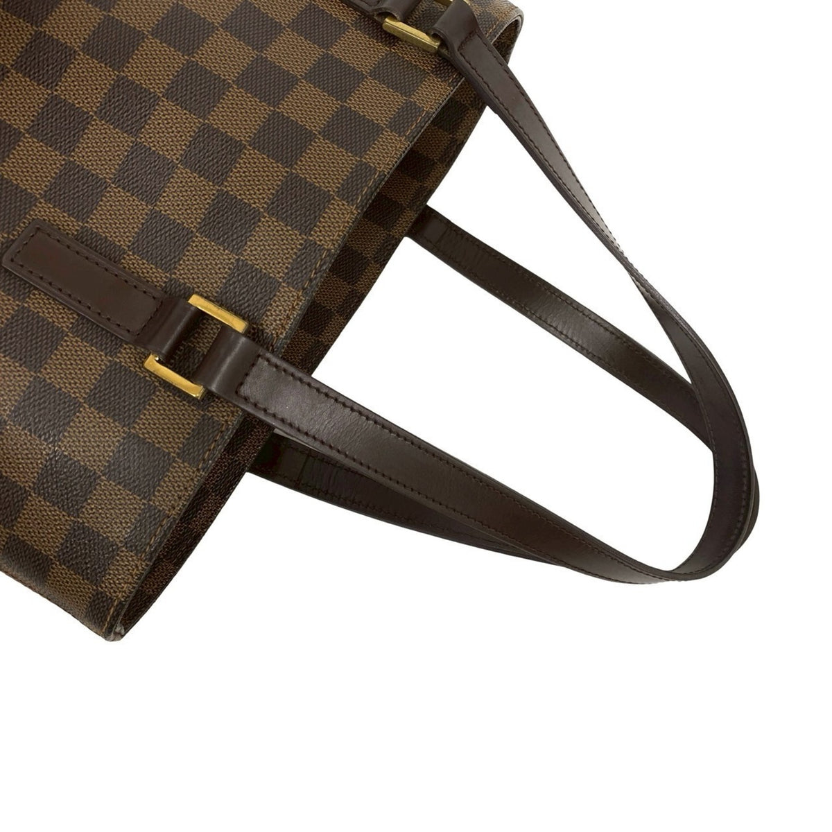 Louis Vuitton Brown Leather Pvc Handbag Tote Bag (Pre-Owned)