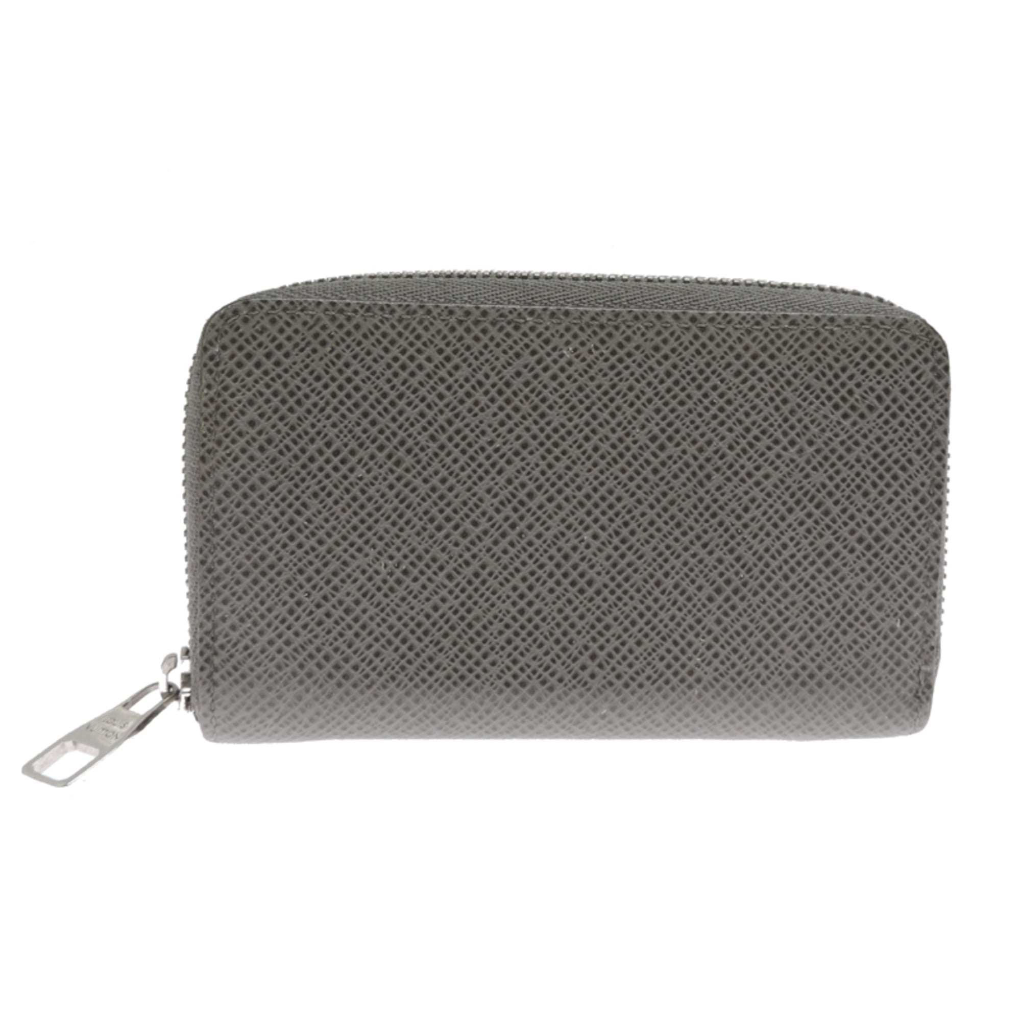 Louis Vuitton Gray Taiga Leather Coin Purse/Coin Case (Pre-Owned)