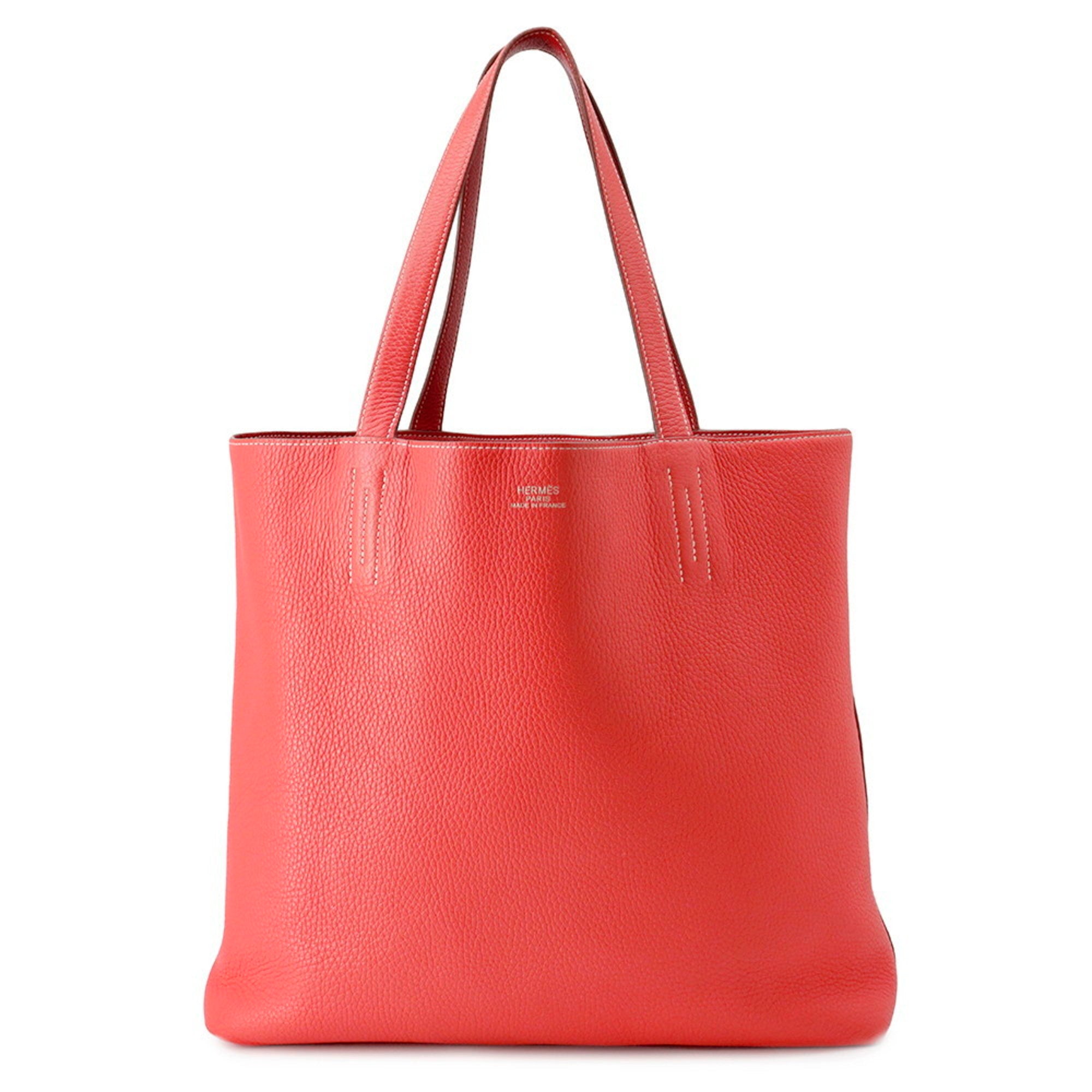 Hermes Bougainvillier Rouge Casaque Taurillon Clemence Leather Tote Bag (Pre-Owned)