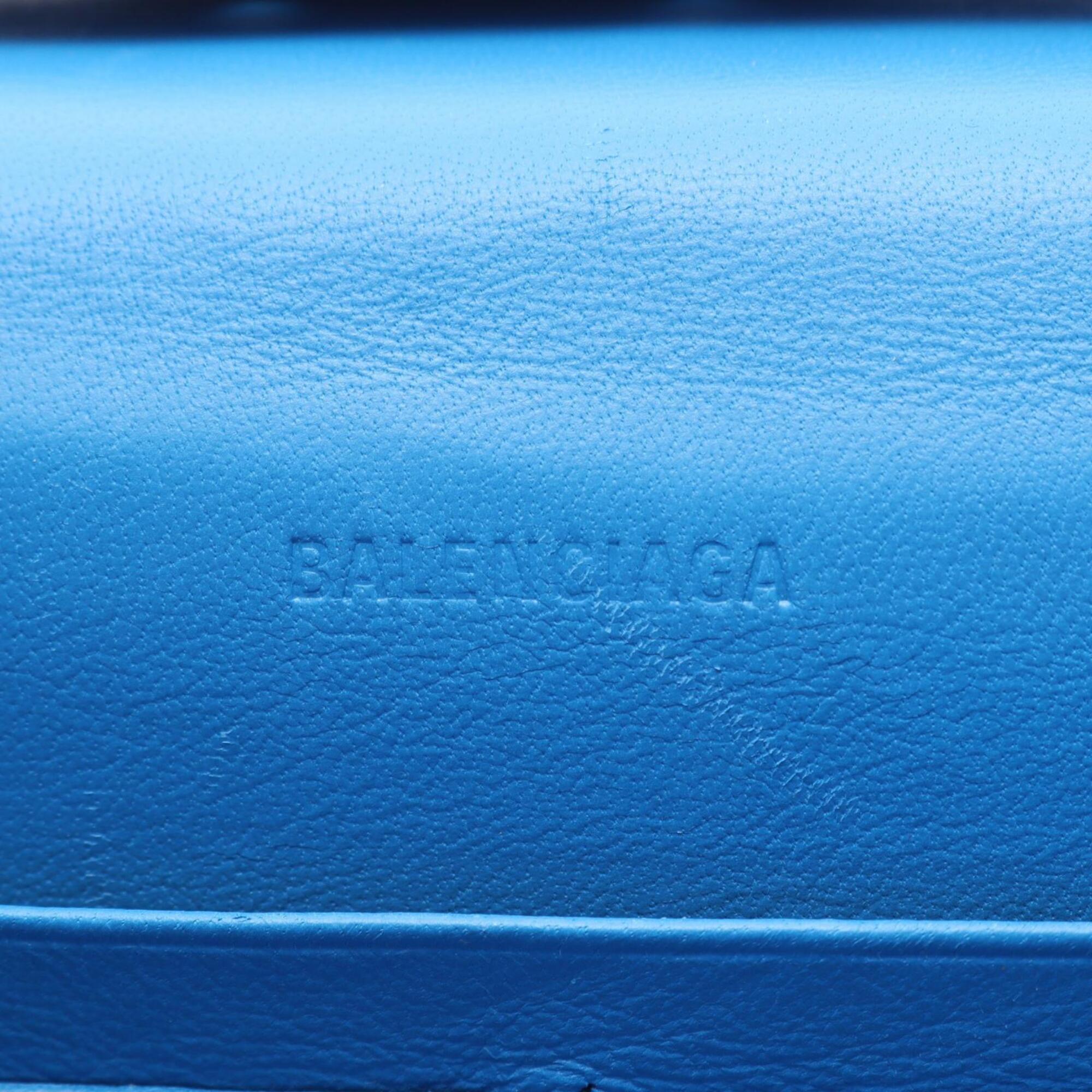 Balenciaga Blue Leather Handbag Shoulder Bag (Pre-Owned)