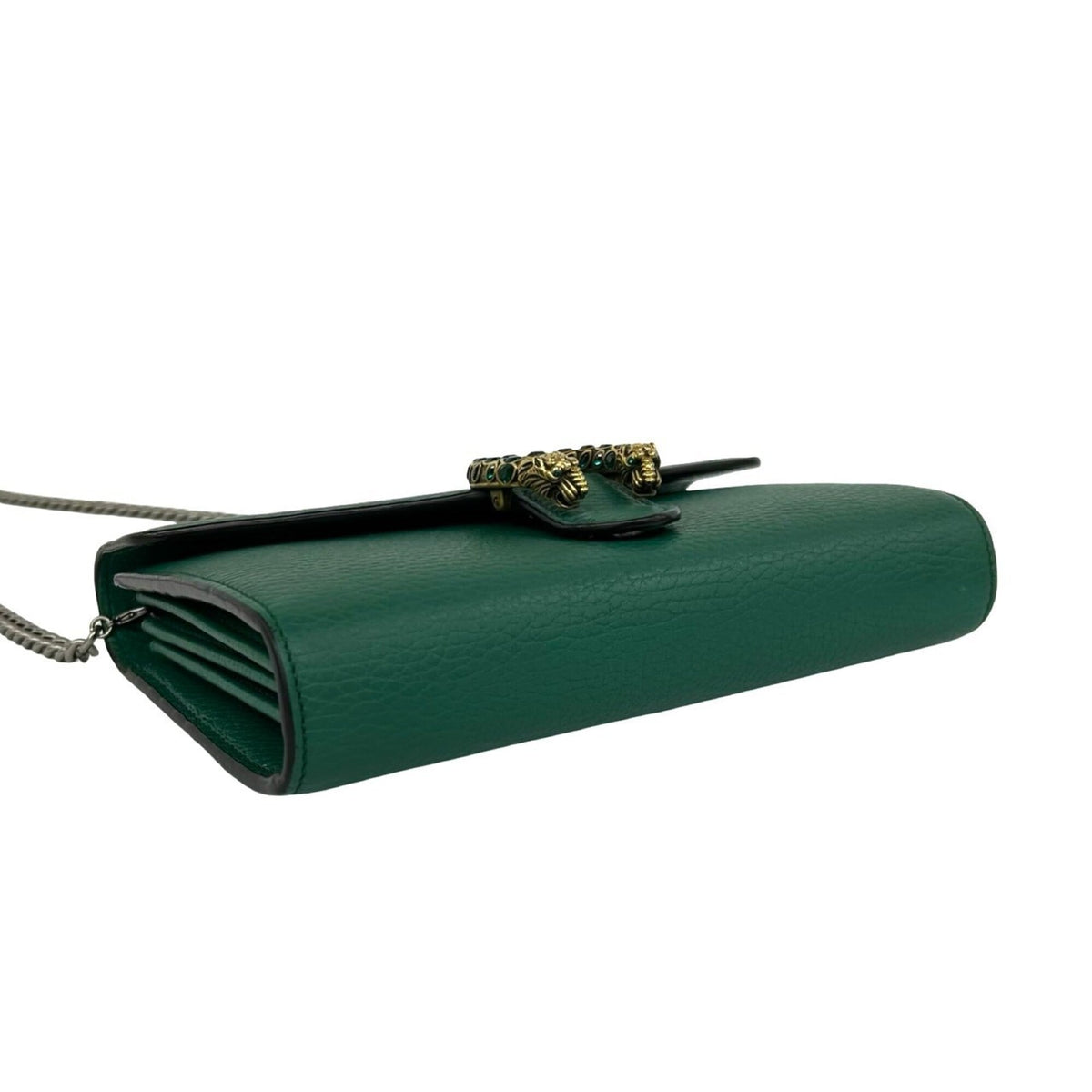 Gucci Green Leather Pochette Shoulder Bag (Pre-Owned)