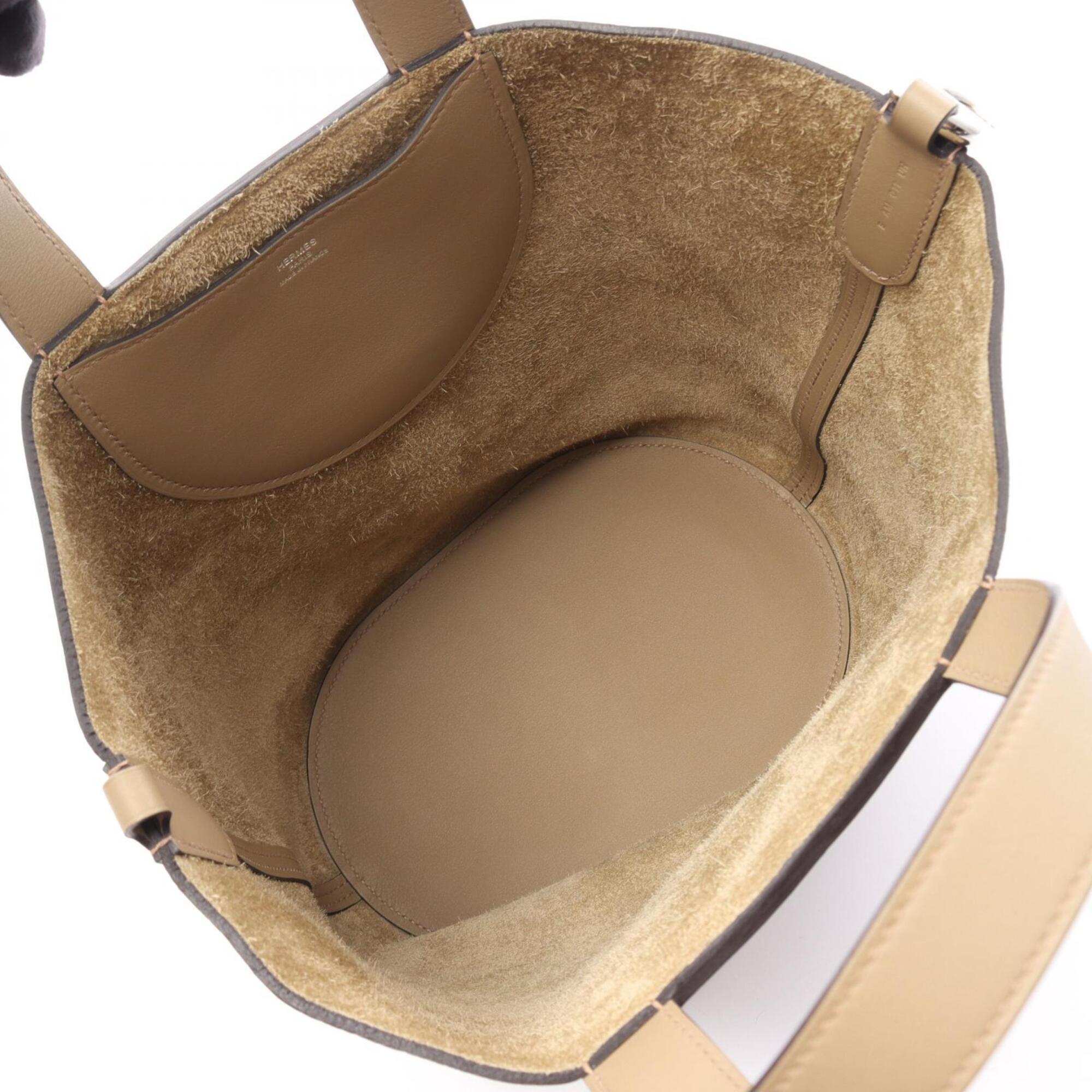 Hermes Beige Taurillon Clemence Leather Handbag (Pre-Owned)