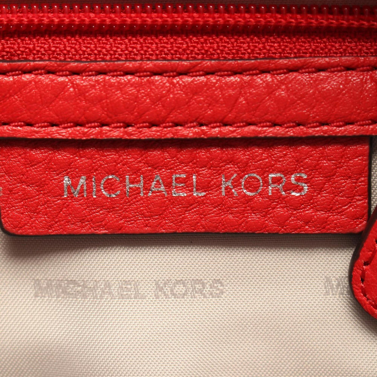 Michael Kors Red Color Leather Backpack (Pre-Owned)