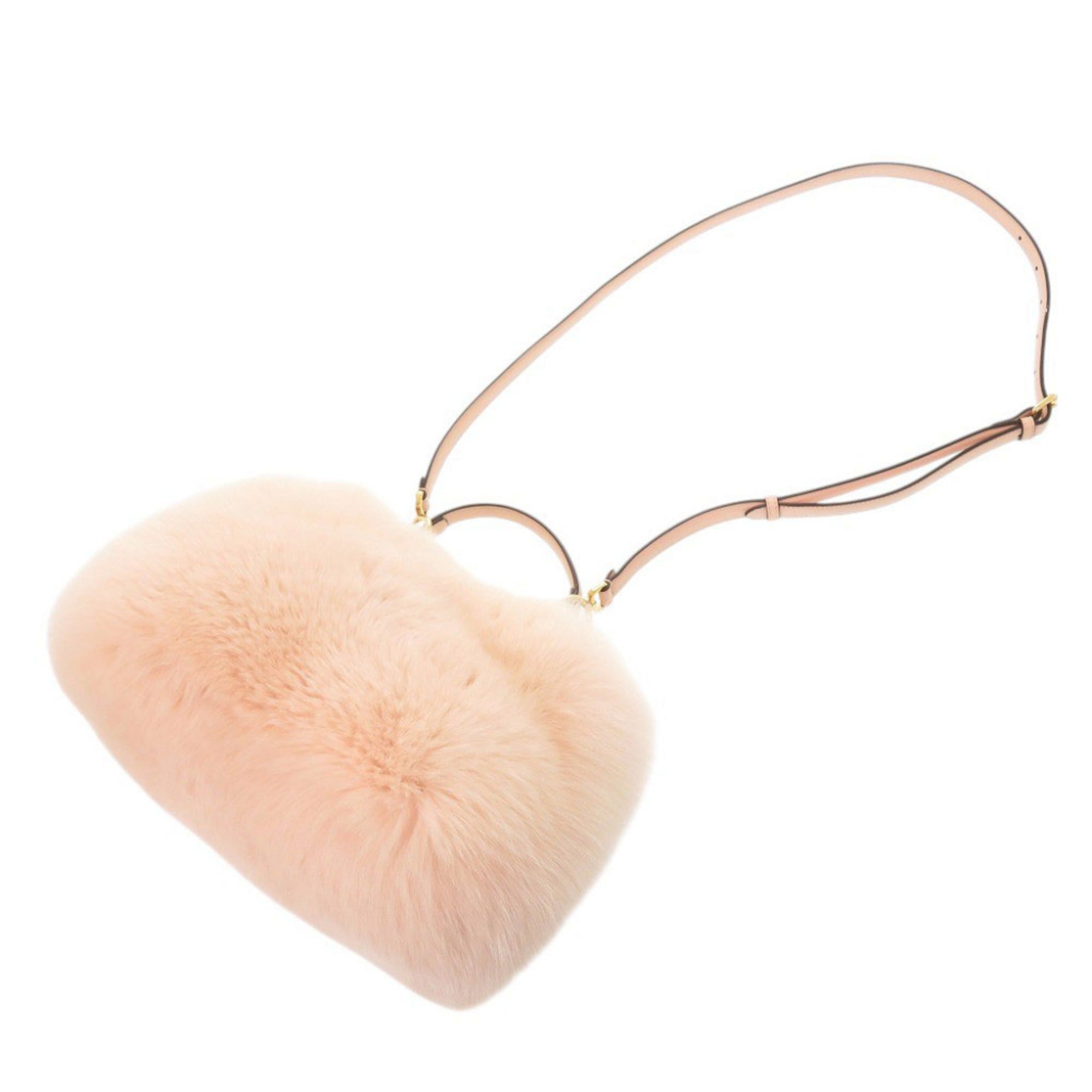 Fendi Pink Leather Fur Handbag Shoulder Bag (Pre-Owned)
