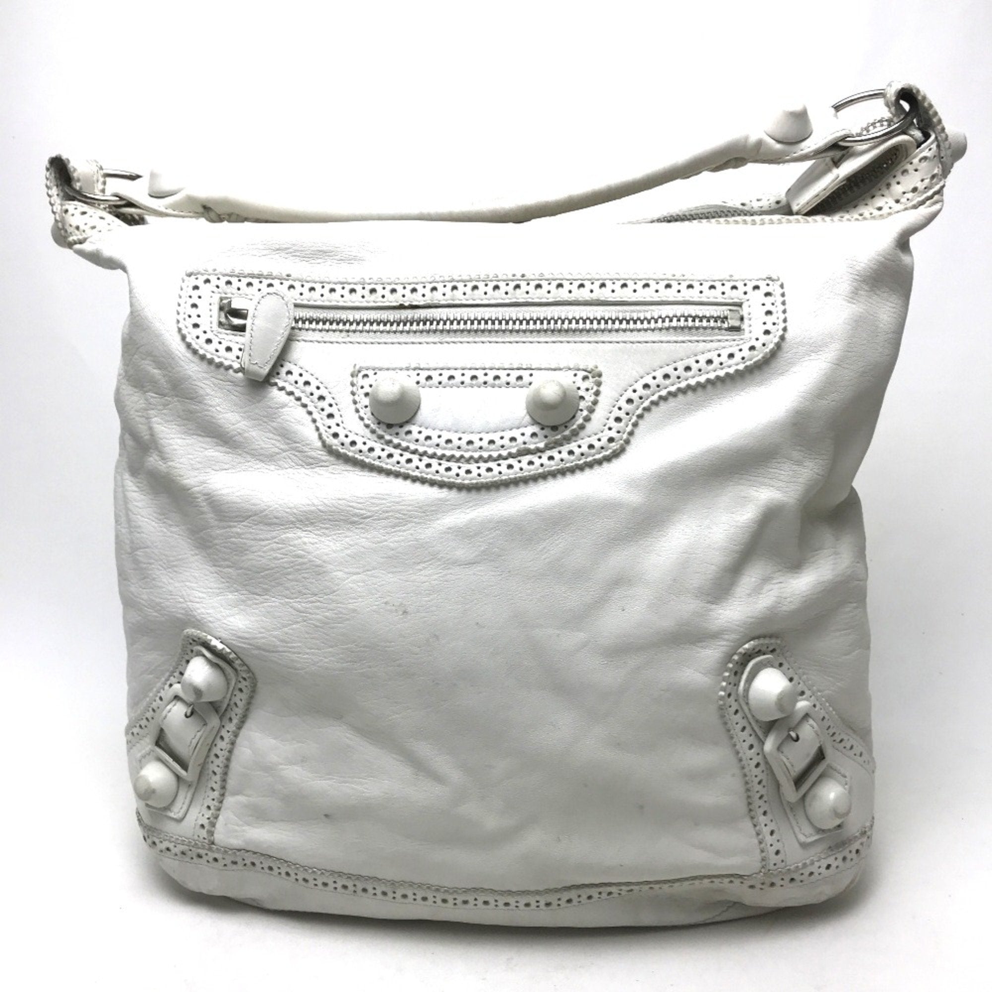 Balenciaga White Leather Shoulder Bag (Pre-Owned)