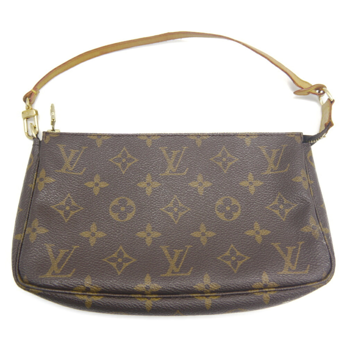 Louis Vuitton Brown Monogram Leather Pochette Pouch (Pre-Owned)