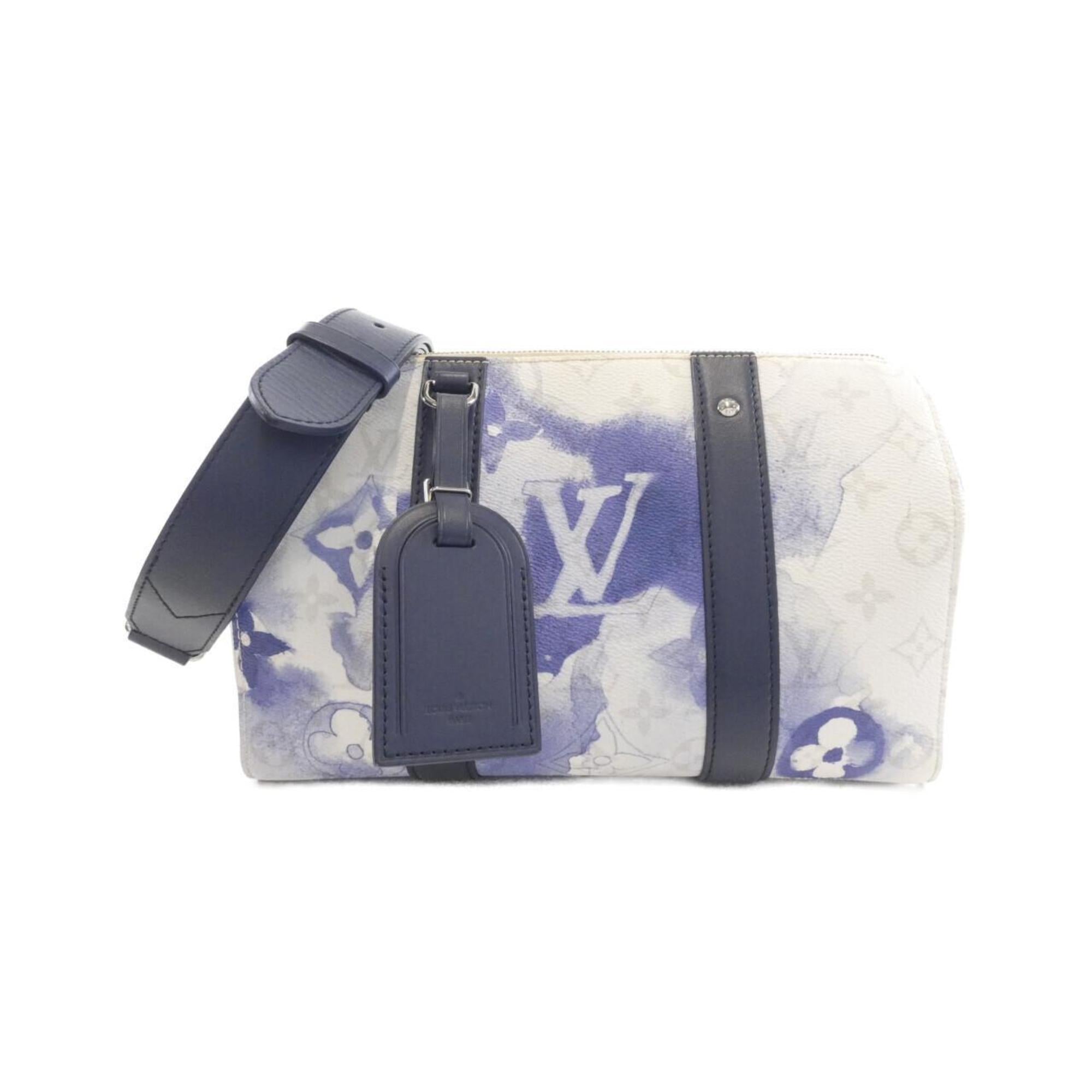 Louis Vuitton Monogram Blue Coated Canvas Boston Bag (Pre-Owned)