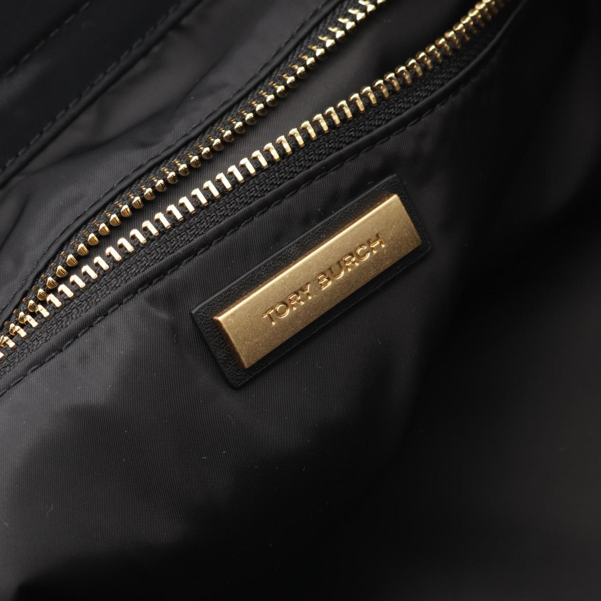 Tory Burch Black Nylon Leather Tote Bag (Pre-Owned)