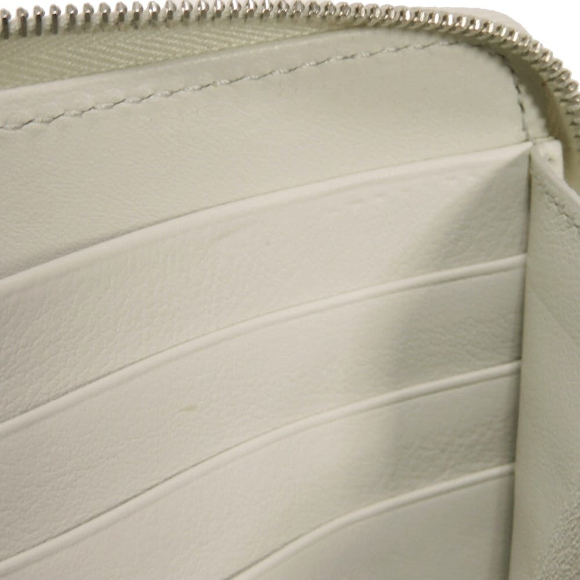 Celine Gray White Leather Long Wallet (Bi-Fold) (Pre-Owned)