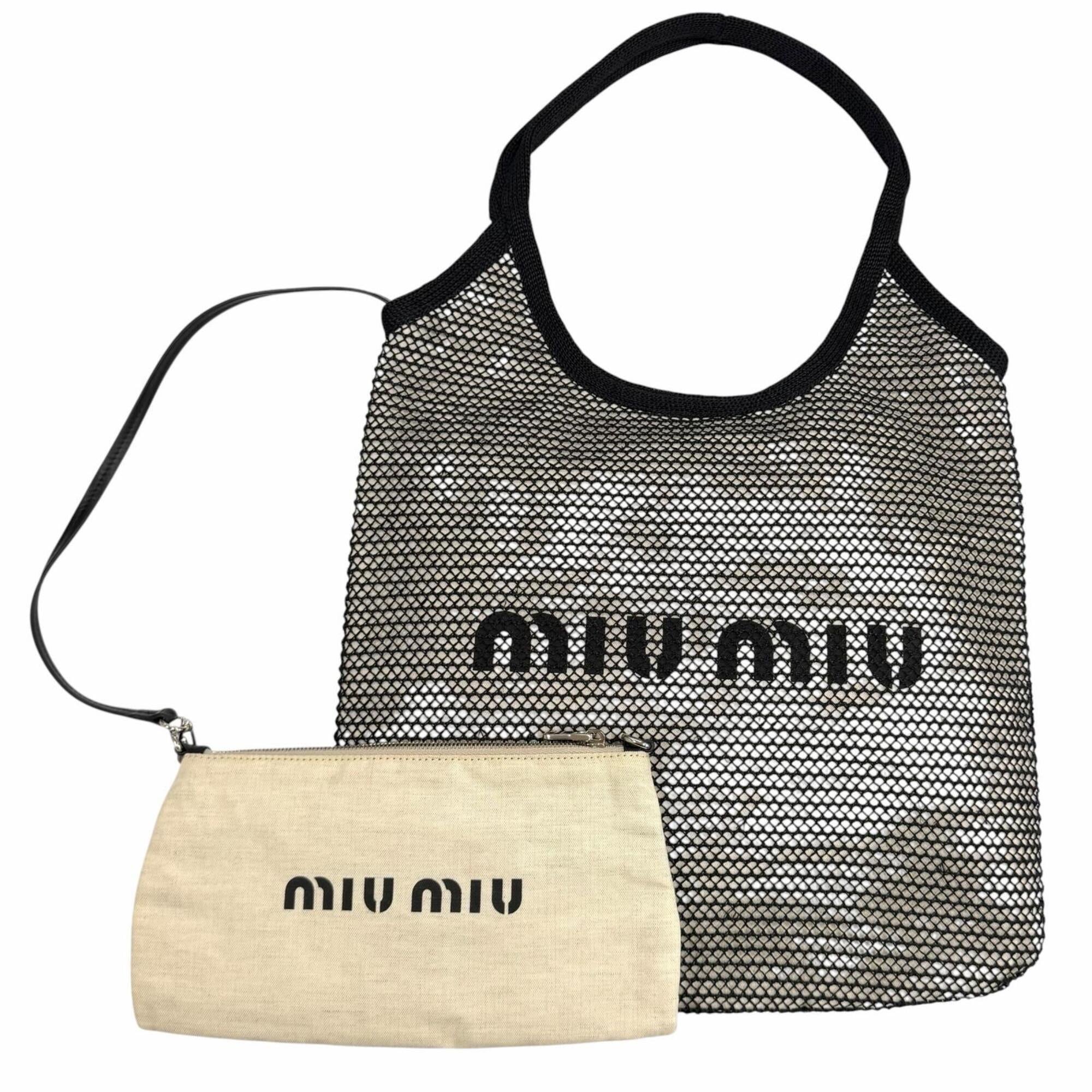 Miu Miu Raffia Pouch Tote Bag (Pre-Owned)
