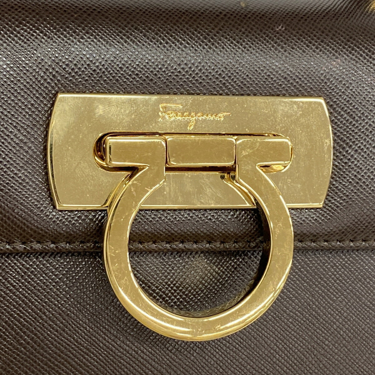 Salvatore Ferragamo Brown Leather Handbag (Pre-Owned)