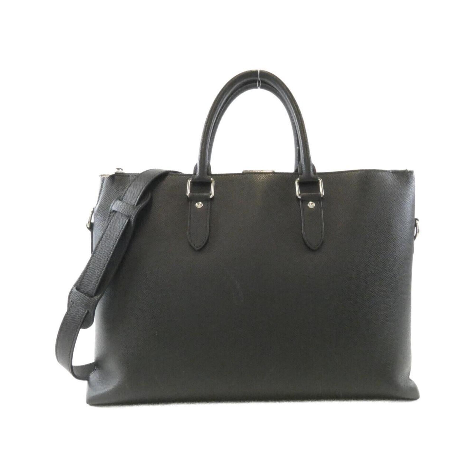 Louis Vuitton Black Leather Briefcase Handbag (Pre-Owned)